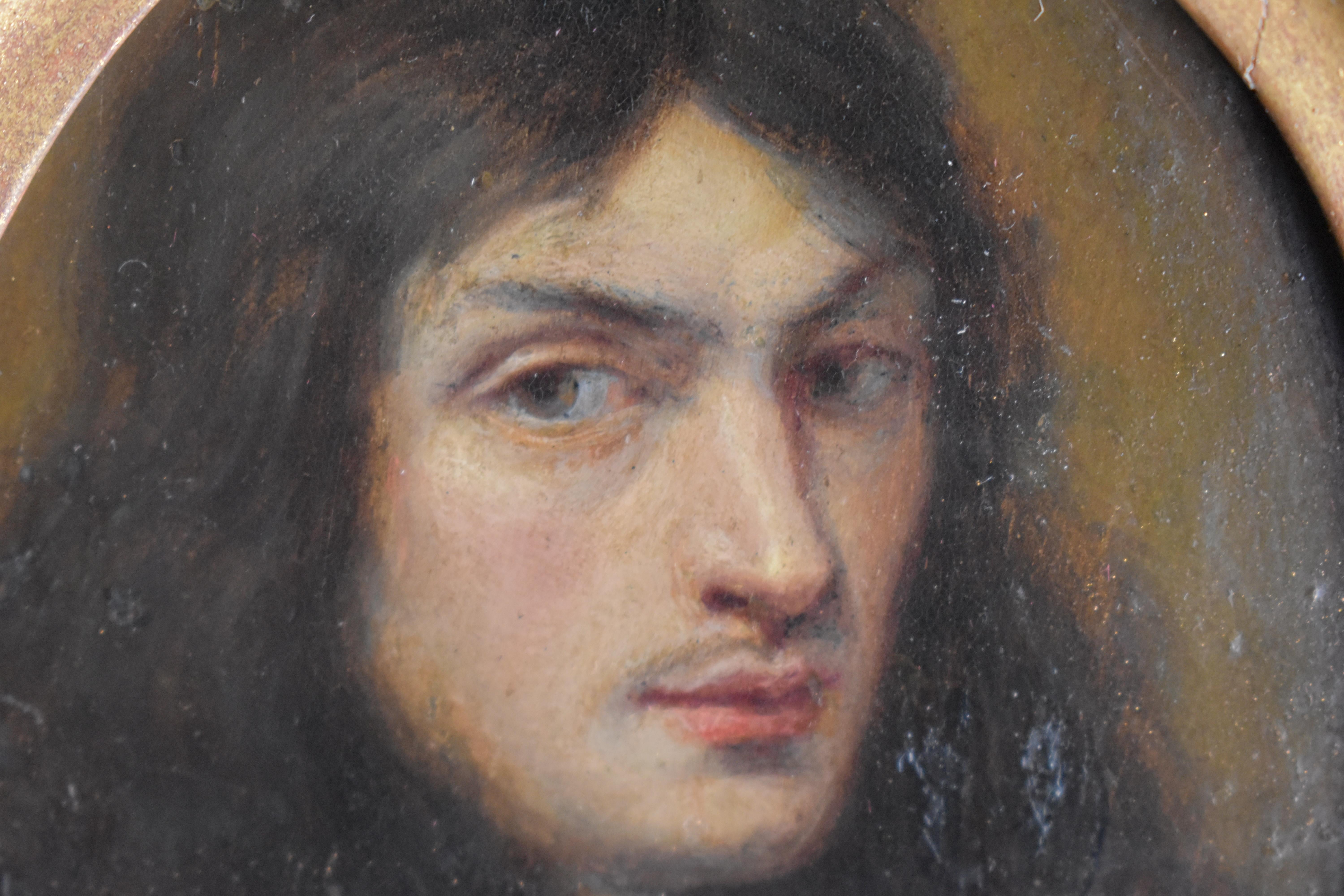 Kreis um David des Granges (1611-1672), Öl auf Kupfer Porträtminiatur, 1660 im Angebot 4