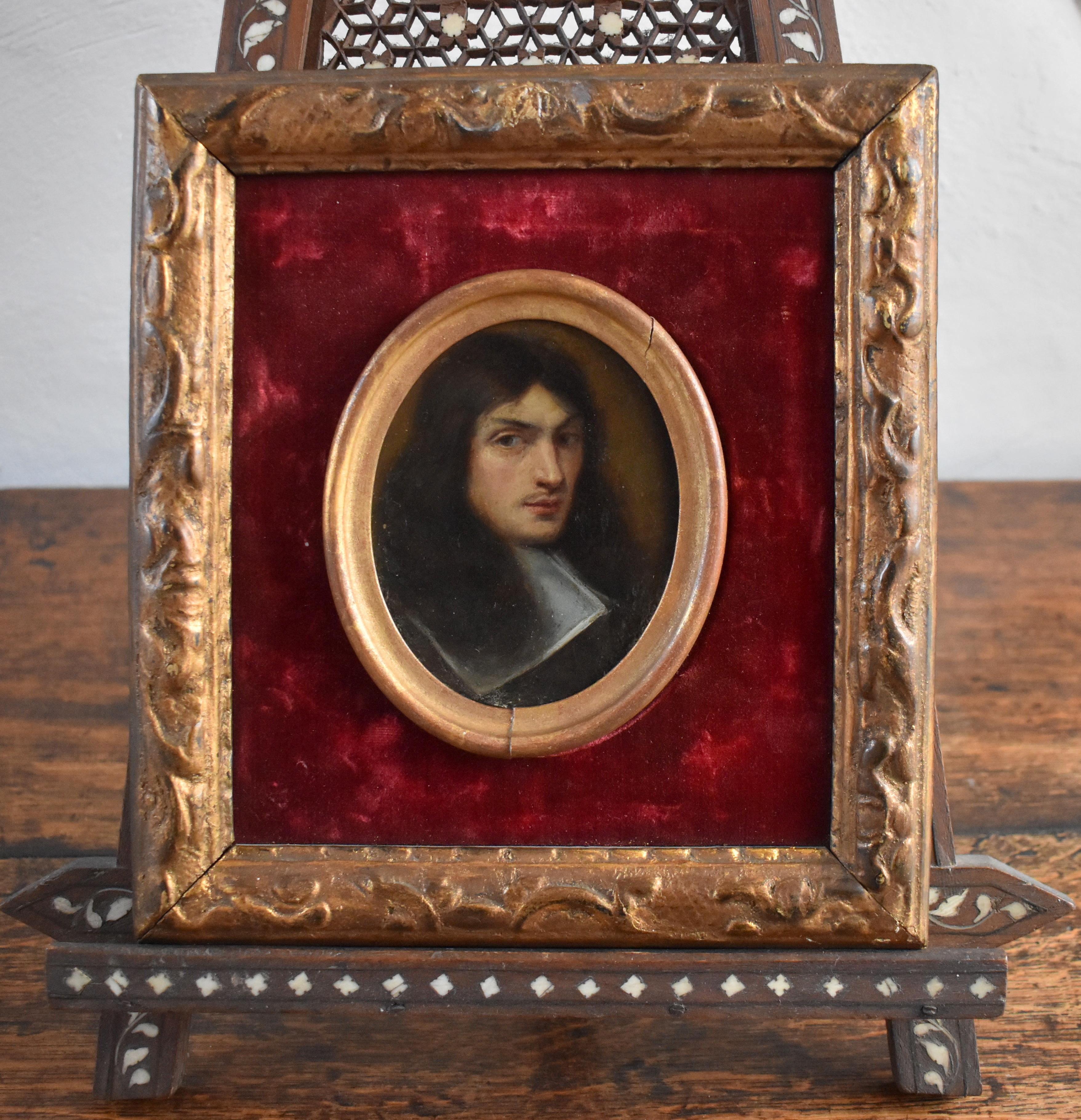 Kreis um David des Granges (1611-1672), Öl auf Kupfer Porträtminiatur, 1660 im Angebot 8