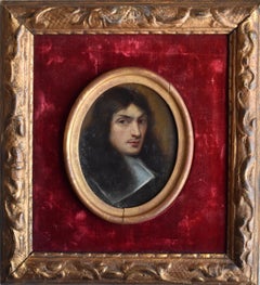 Cerchio di David des Granges (1611-1672), Miniatura di ritratto olio su rame, 1660