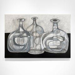 Morandi Bottle 41 (Geometric, Abstract Still Life of Bottles in Black and White)