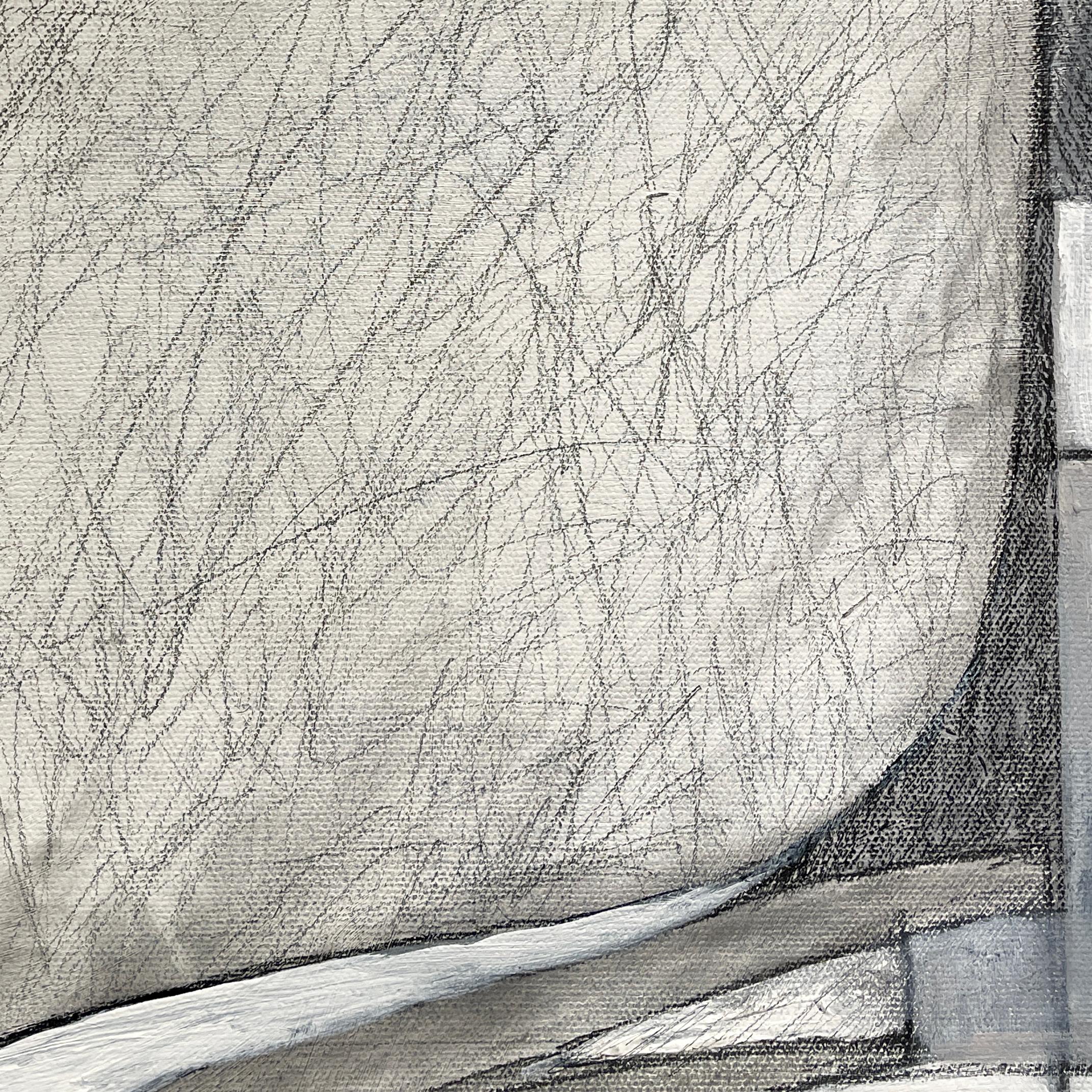 Morandi Bottle 41 (Geometric, Abstract Still Life of Bottles in Black and White) For Sale 1