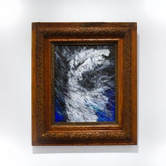 Nike Descending IV: Figurative Abstract Framed Oil Painting Greek Goddess Nike