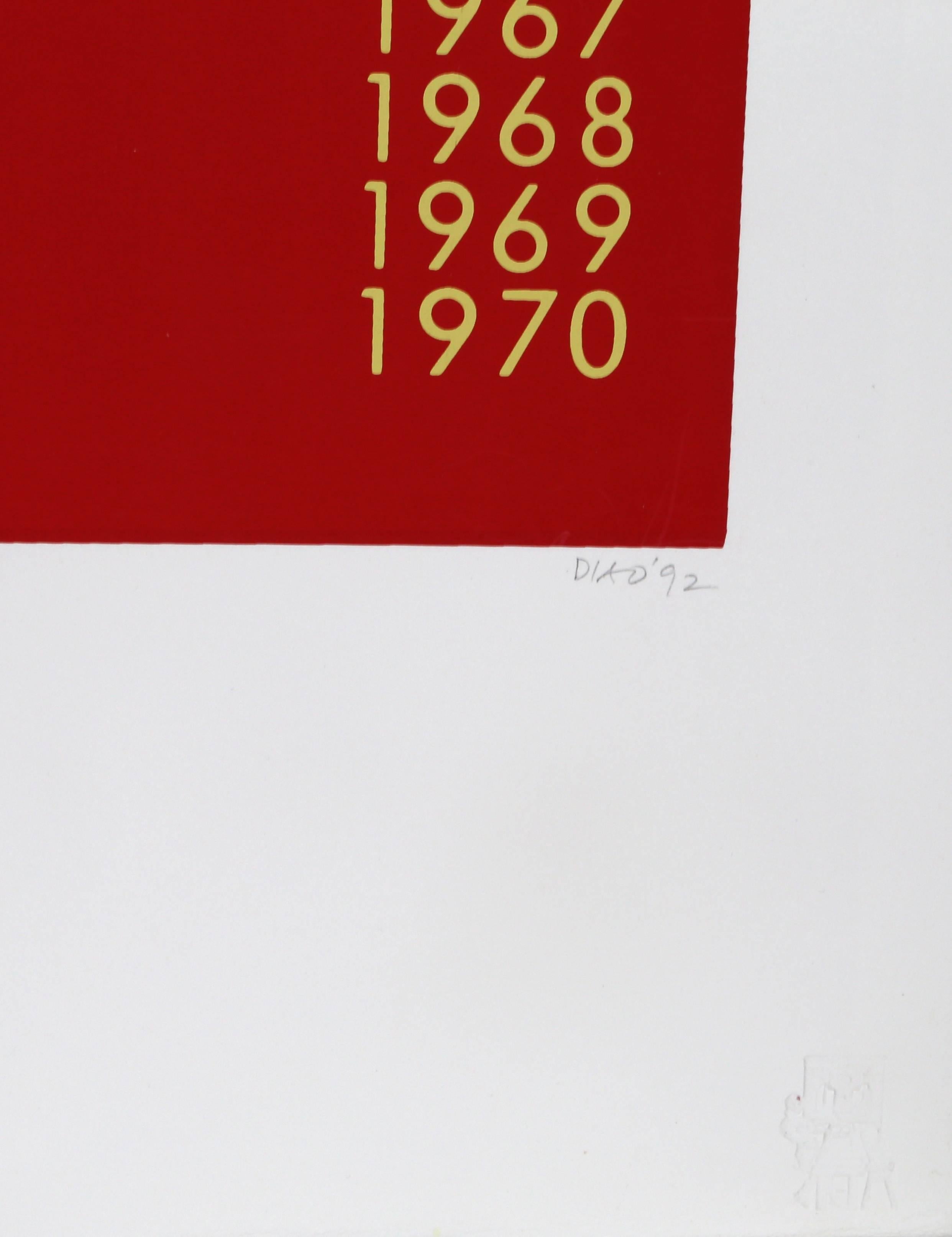 Barnett Newman Chronology of Work, Minimalist Screenprint by David Diao For Sale 2