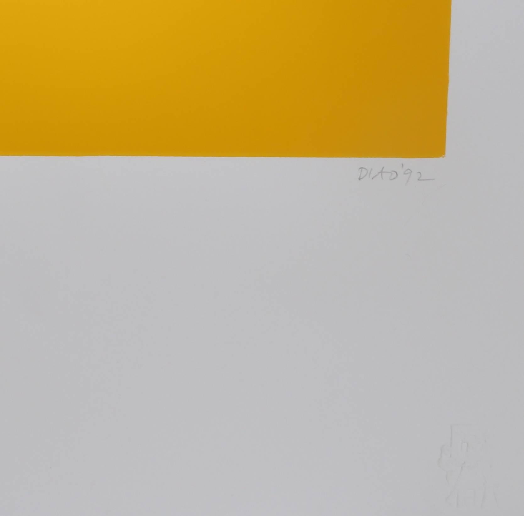 Barnett Newman: The Paintings (Gelb), Minimalistischer Siebdruck von David Diao im Angebot 1