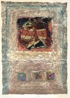 "Insignia #2" Abstract Mixed Media on Handmade Paper