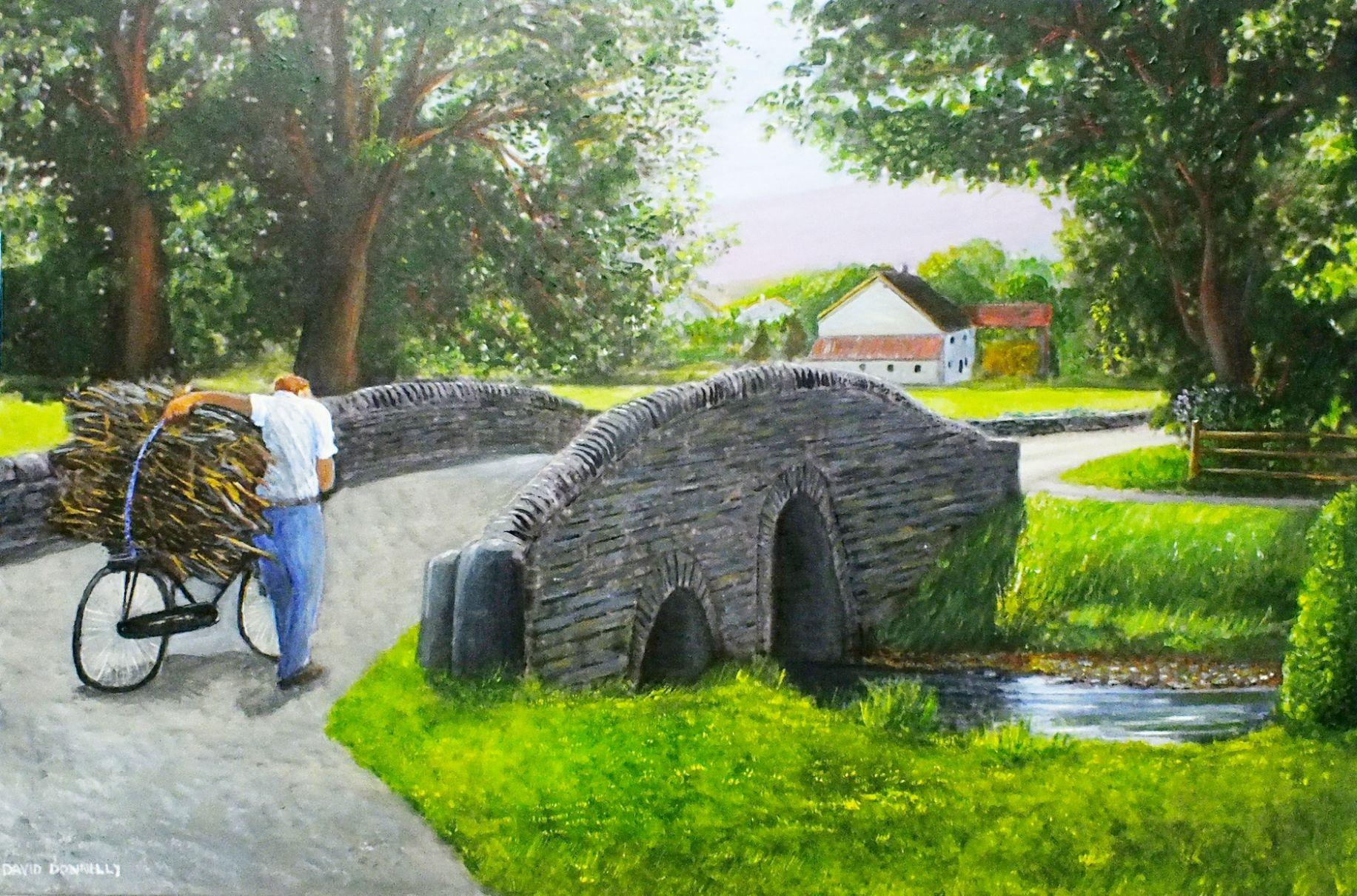Rural Irish scene :: Painting :: Contemporary :: This piece comes with an official certificate of authenticity signed by the artist :: Ready to Hang: Yes :: Signed: Yes :: Signature Location: bottom left :: Canvas :: Landscape :: Original :: Framed: