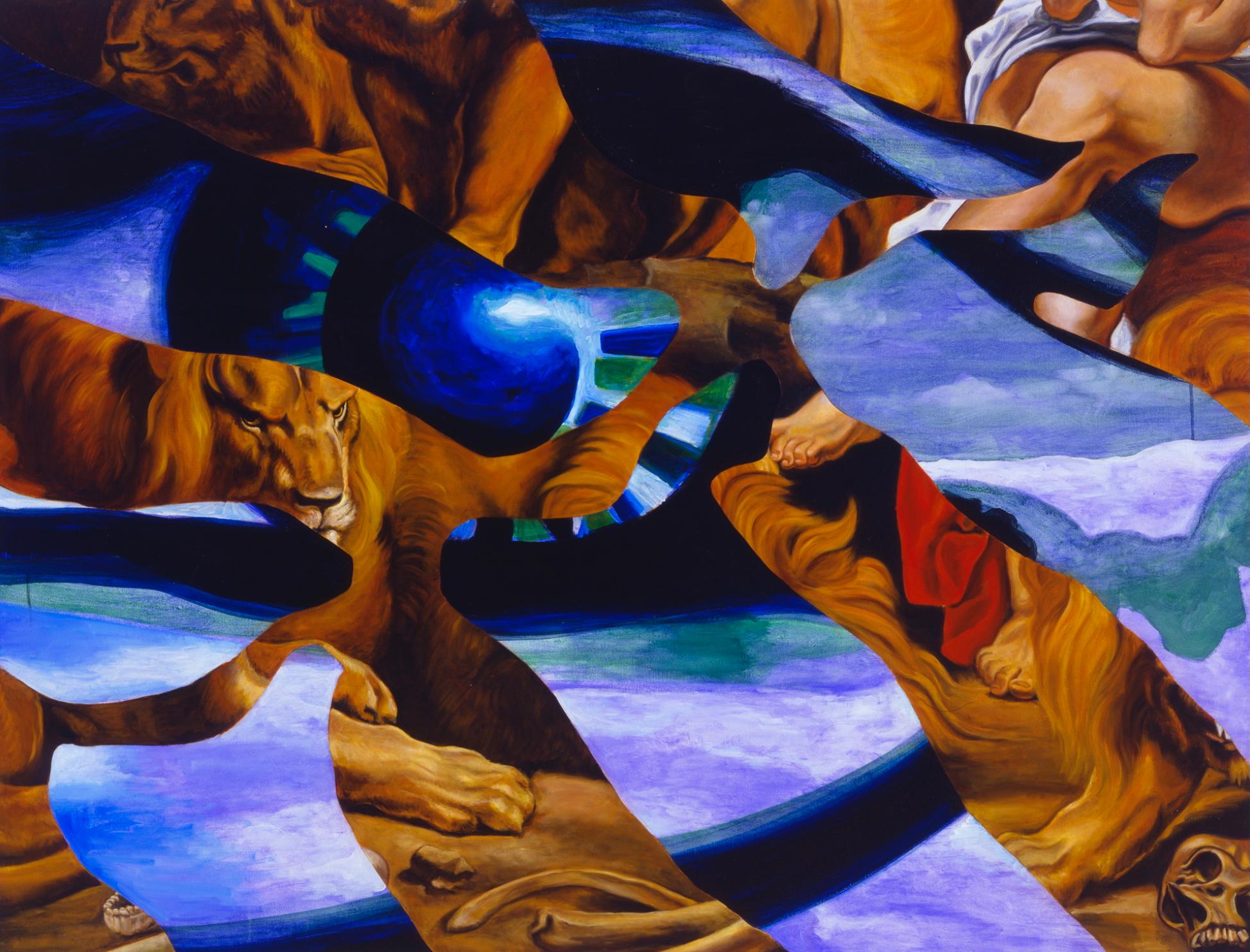Lion's Den by Sophie Matisse - Contemporary Oil & Acrylic on Canvas, 47" x 62"