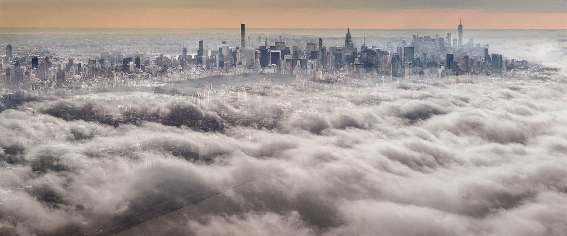 David Drebin Color Photograph - Above the Clouds, Manhattan, New York