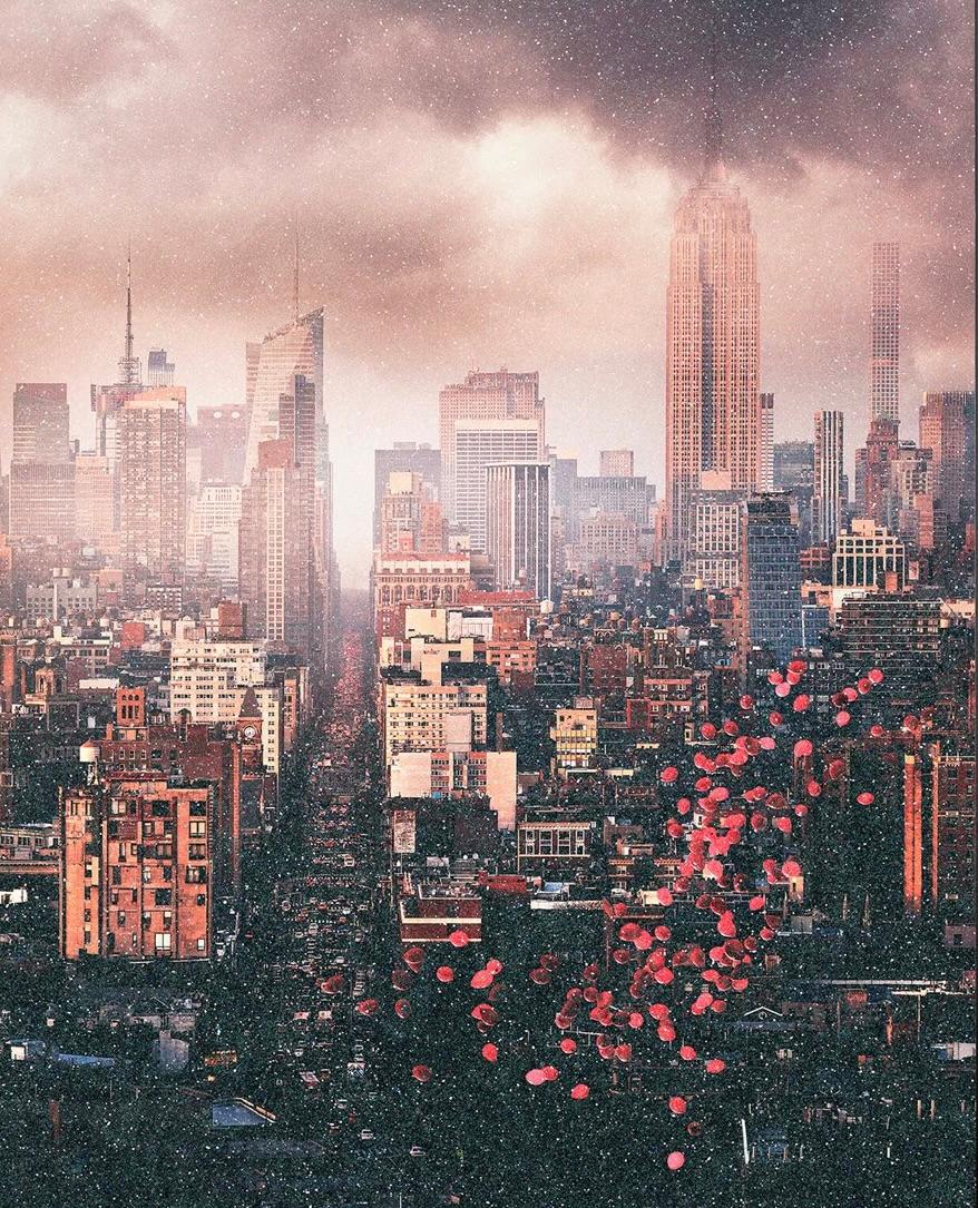 David Drebin Color Photograph – BALLONS ÜBER NEW YORK DIAMANTENSTAUB