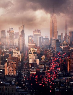 Globos sobre Nueva York, Vista del horizonte de la ciudad, Fotografía artística, 2016