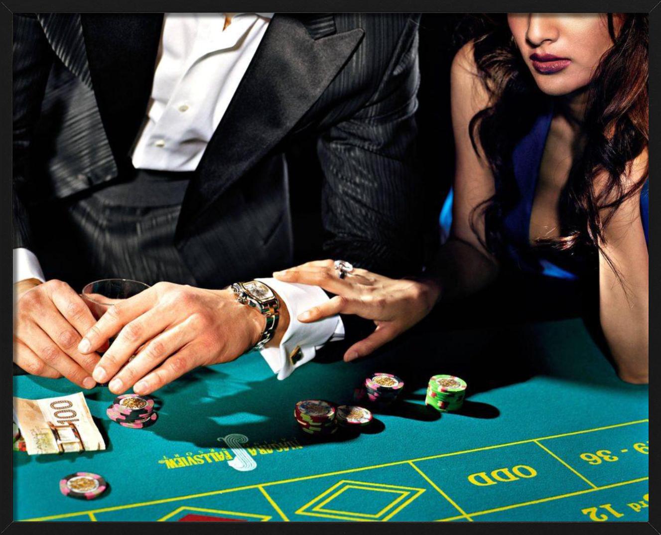 Casino, People playing poker, close-up, Fine Art Photography, 2005 - Black Color Photograph by David Drebin