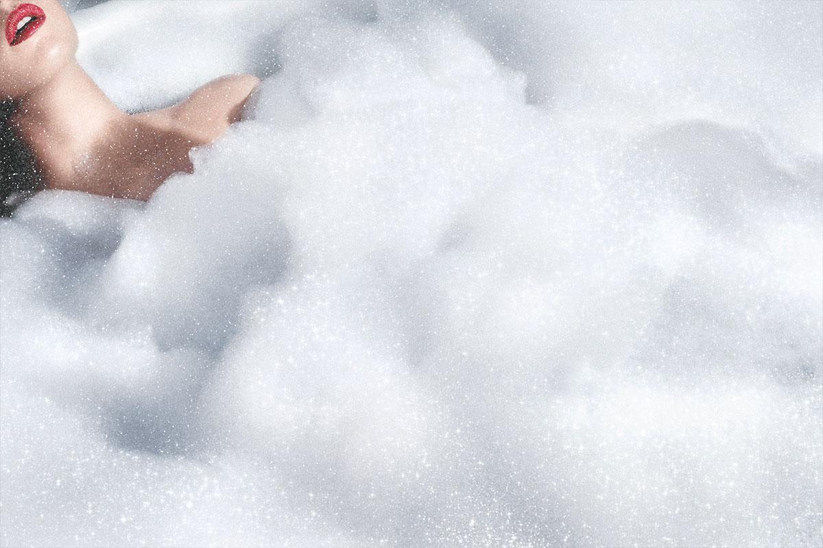 David Drebin Color Photograph – DAVID DREBIN Lips and bubbles (Diamond Dust) - Letzte verfügbare Ausgaben