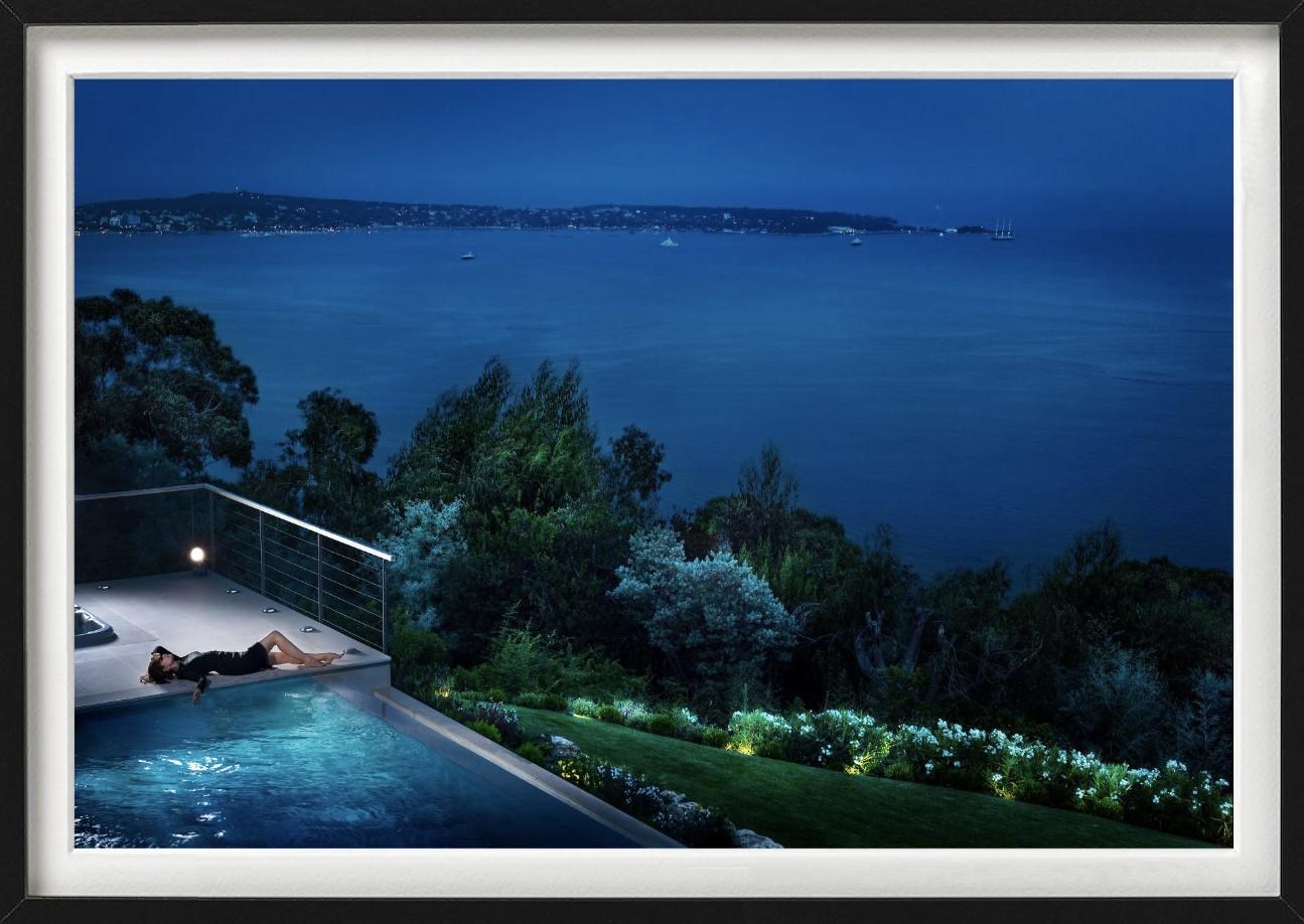 Dreaming of You - Ocean View with Garden and Pool, Fine Art Photography, 2013 - Blue Color Photograph by David Drebin