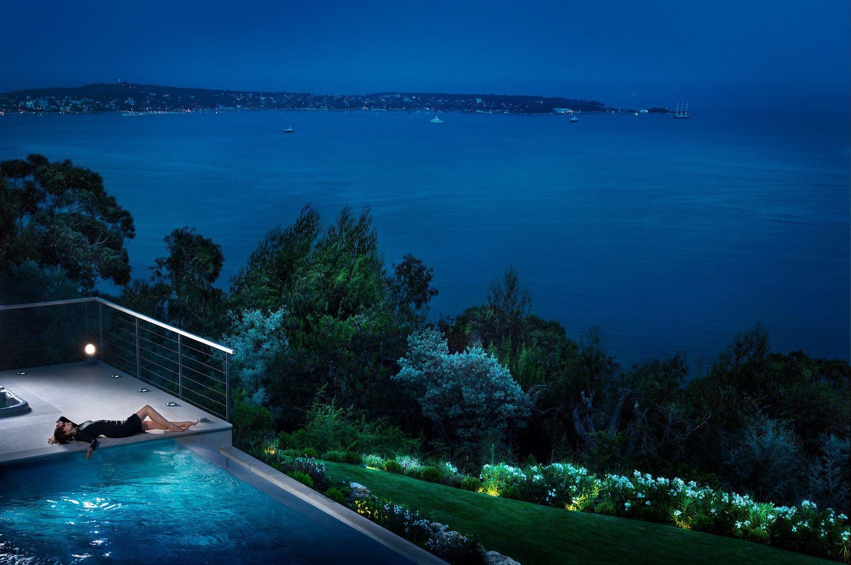 David Drebin Color Photograph - Dreaming of You - Ocean View with Garden and Pool, Fine Art Photography, 2013