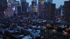 Girl in New York City - Cityscape at nightfall, Fine Art Photography, 2011