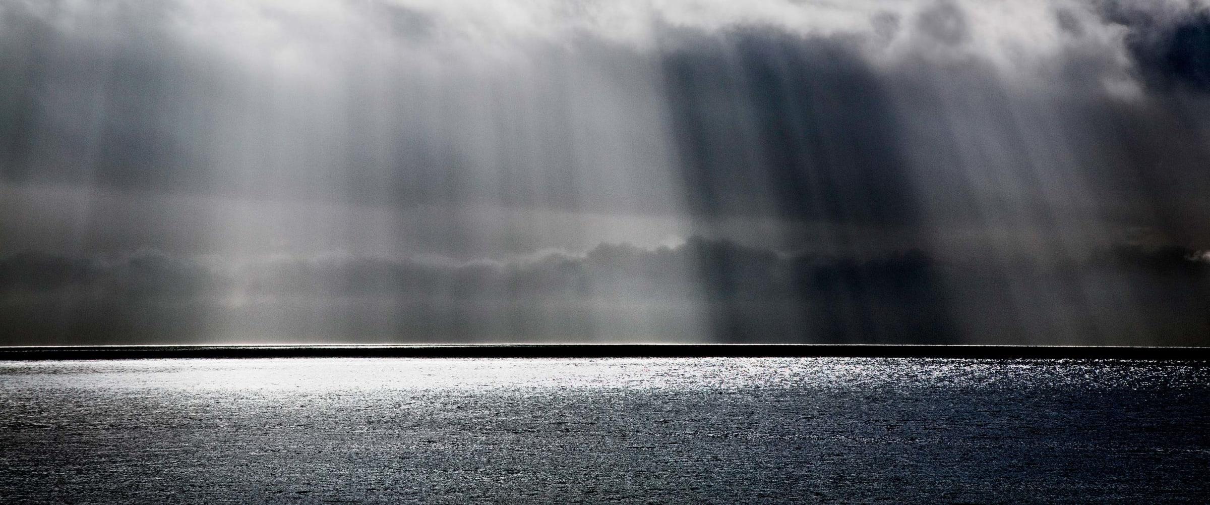 Heaven Can Wait - Panoramic View of Sun Beams and Ocean, Fine Art Photography