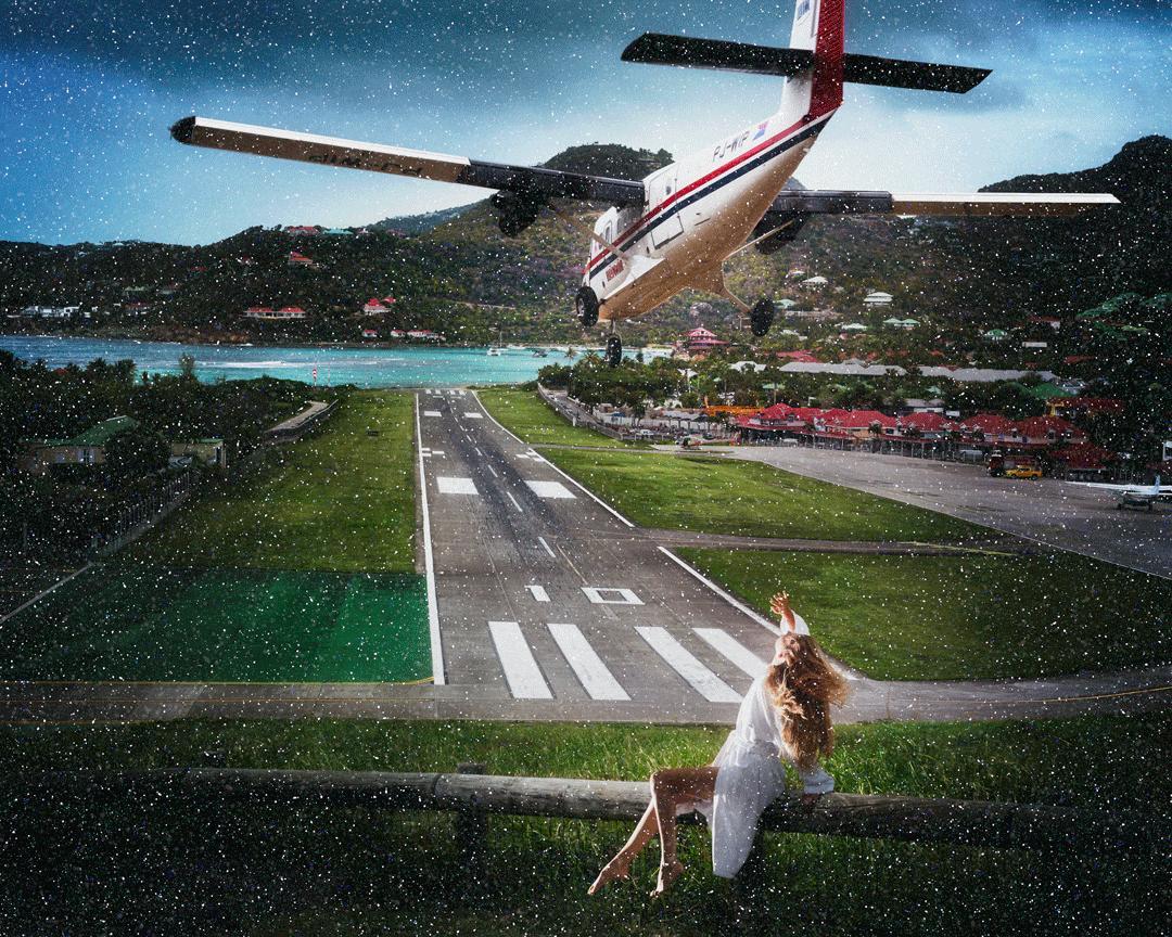David Drebin Figurative Photograph – Riskante Landung 