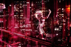 Selfie Color Print of Blonde Model in Urban Reflection, 21st Century