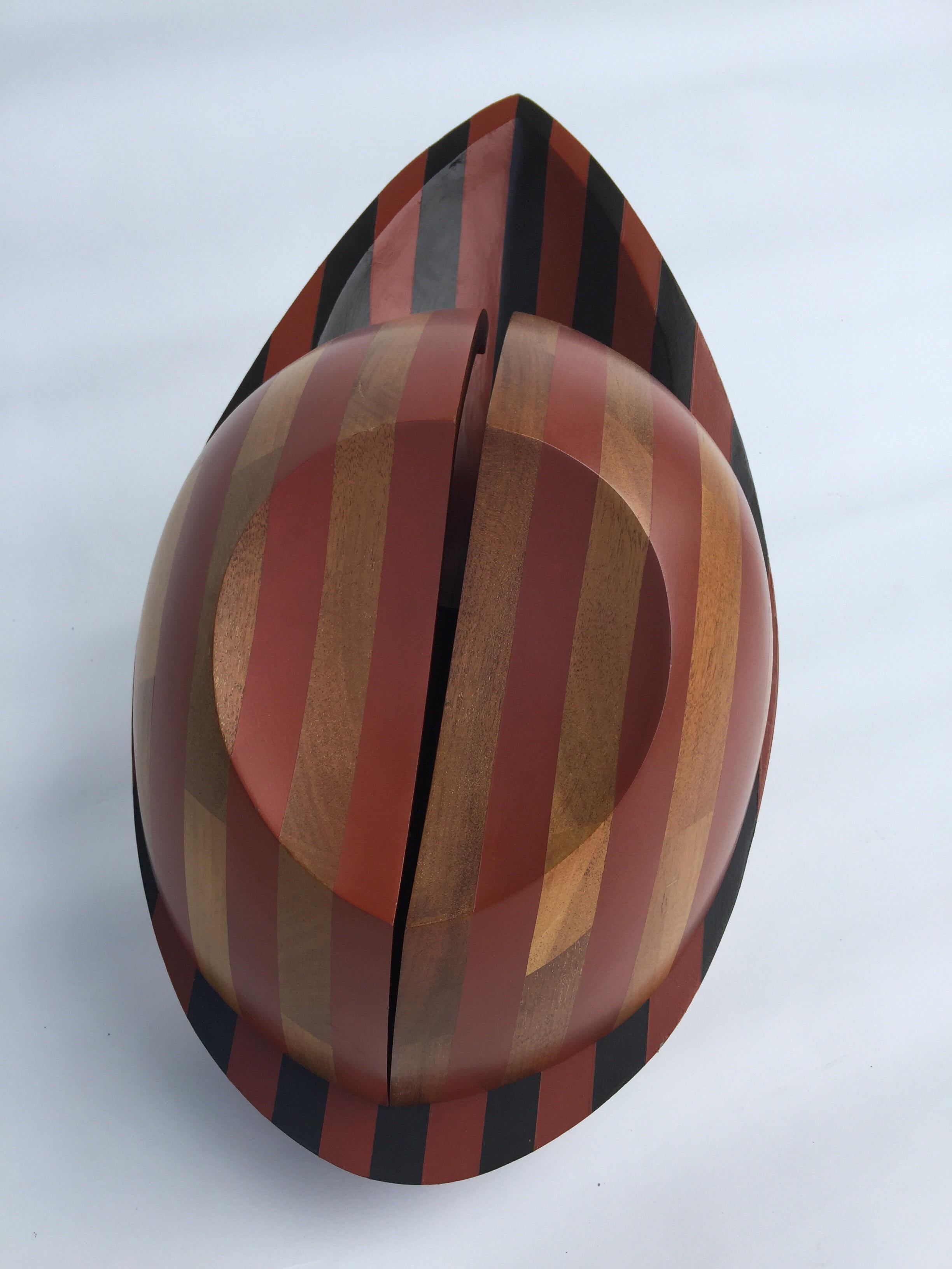North American David E. Davis Organic Form Wooden Egg Sculpture
