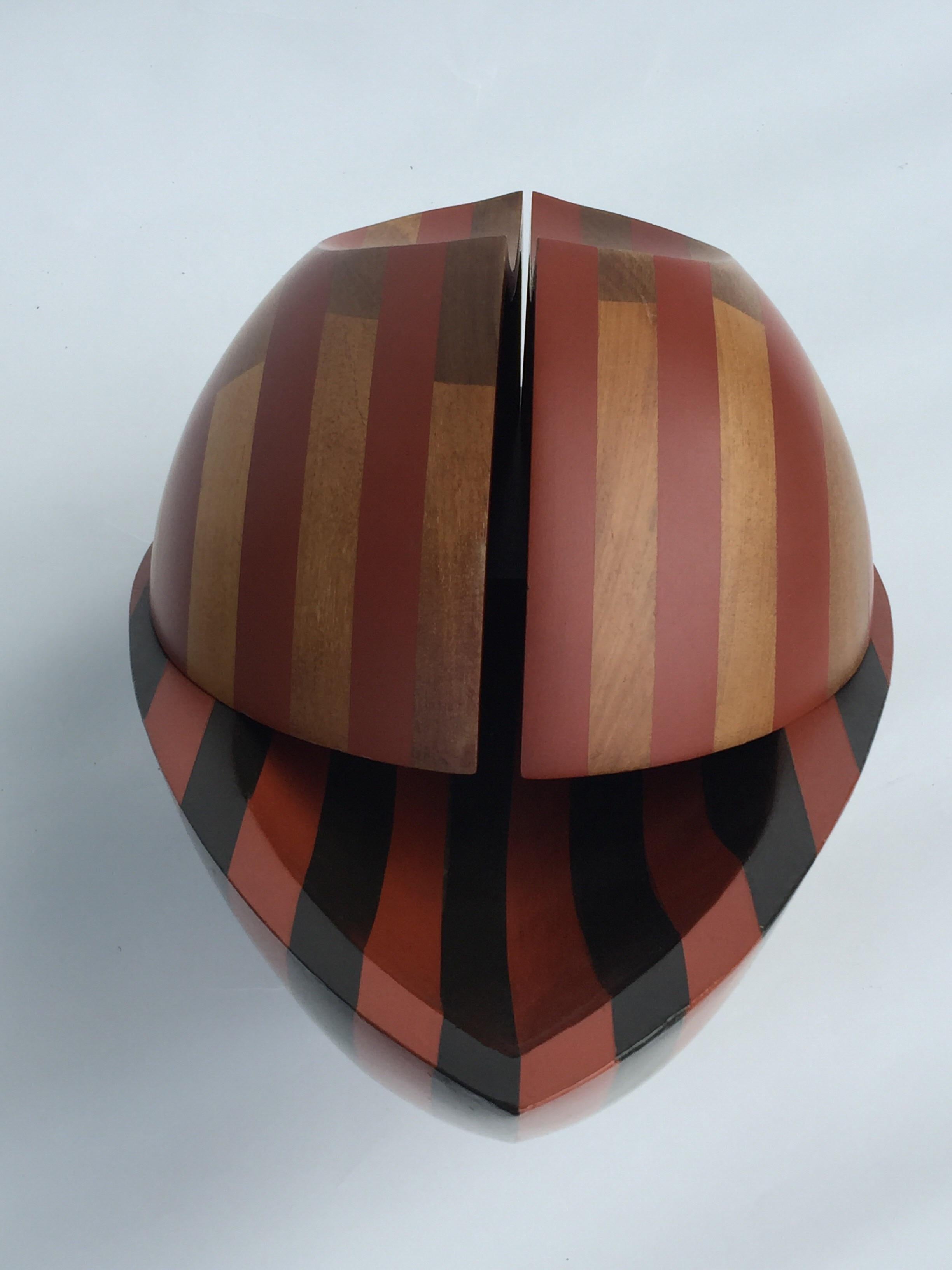 David E. Davis Organic Form Wooden Egg Sculpture 1
