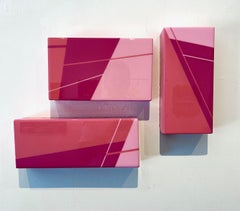 Puzzle minimalistisch, Harz, Acryl, Pop Art, rosa, abstrakt, Interieur