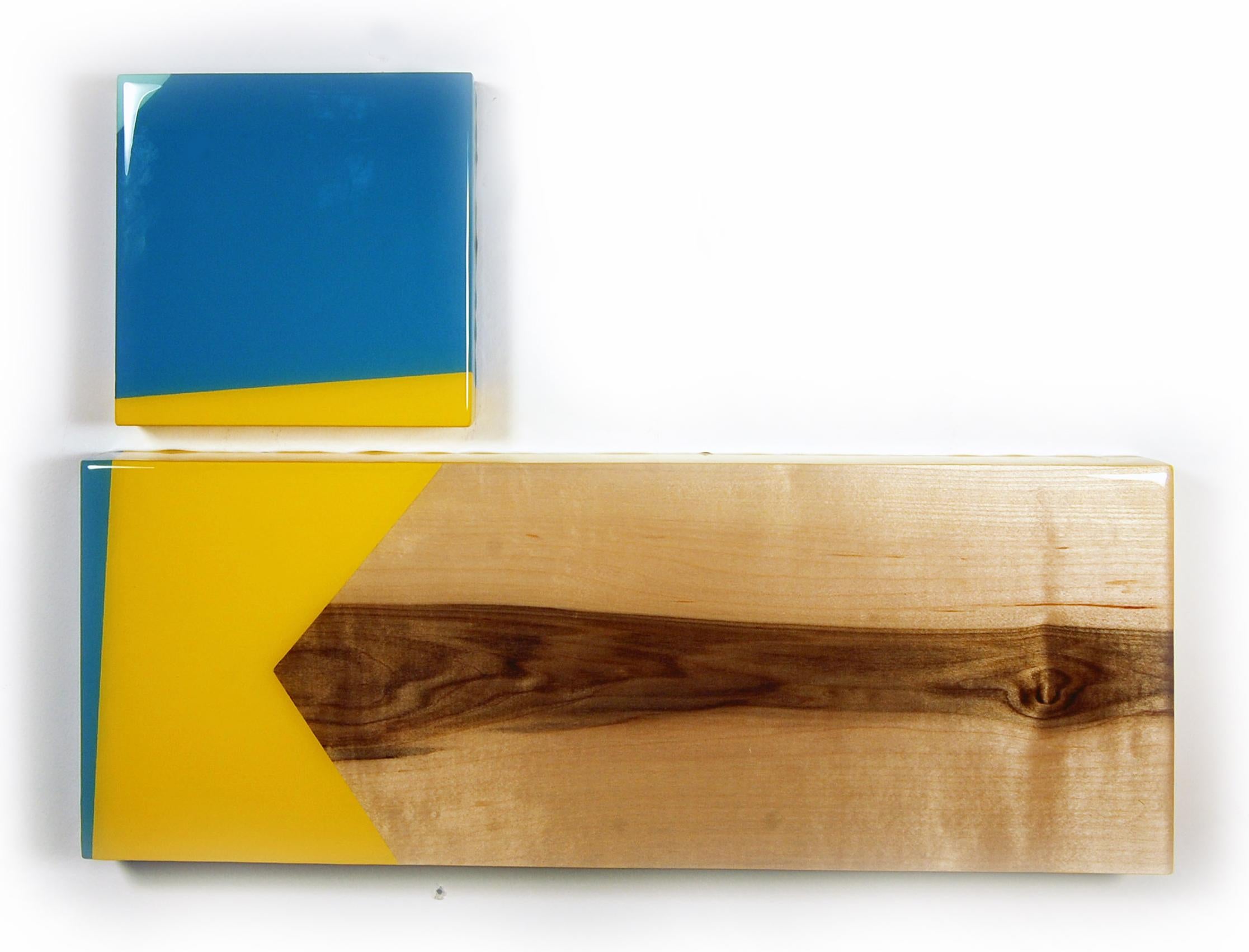 Puzzle 103, David E. Peterson, scultura da parete contemporanea in legno colorato