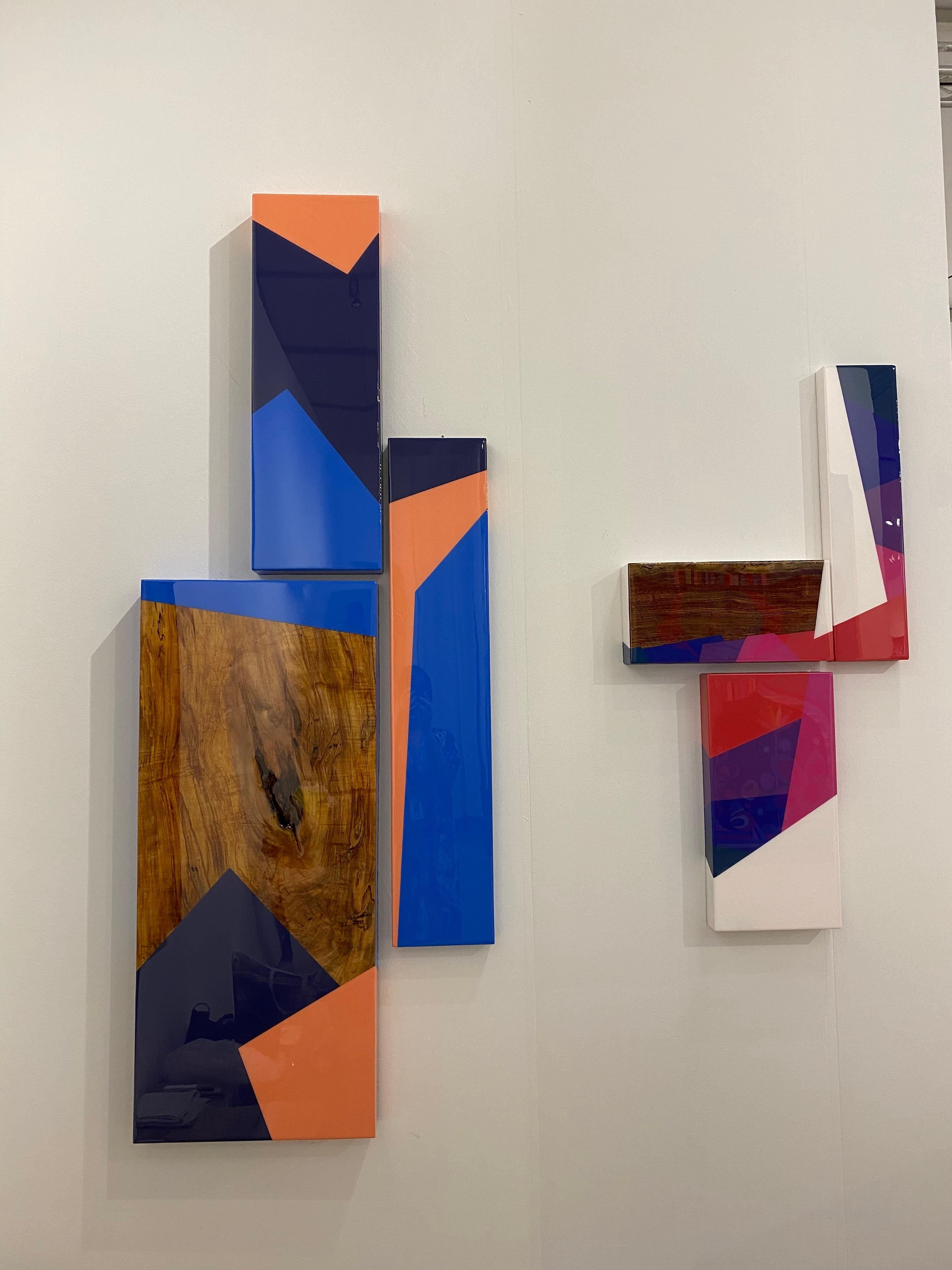 Puzzle #117: Large Colorful Geometric Abstract Wall Sculpture in Wood and Resin For Sale 5