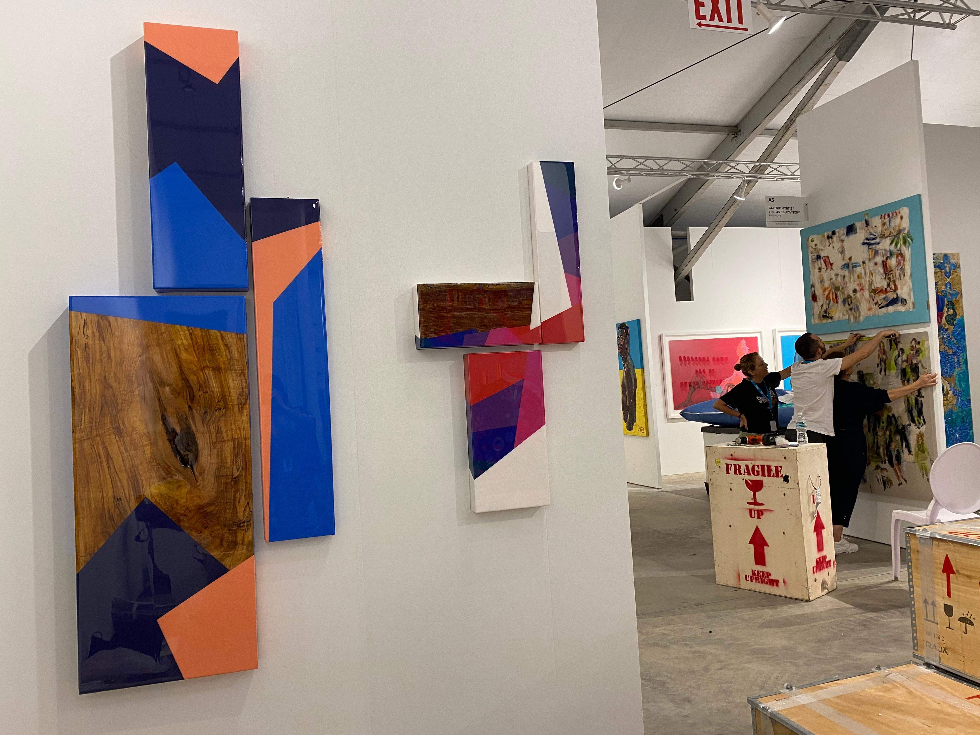 Puzzle #117: Large Colorful Geometric Abstract Wall Sculpture in Wood and Resin For Sale 6
