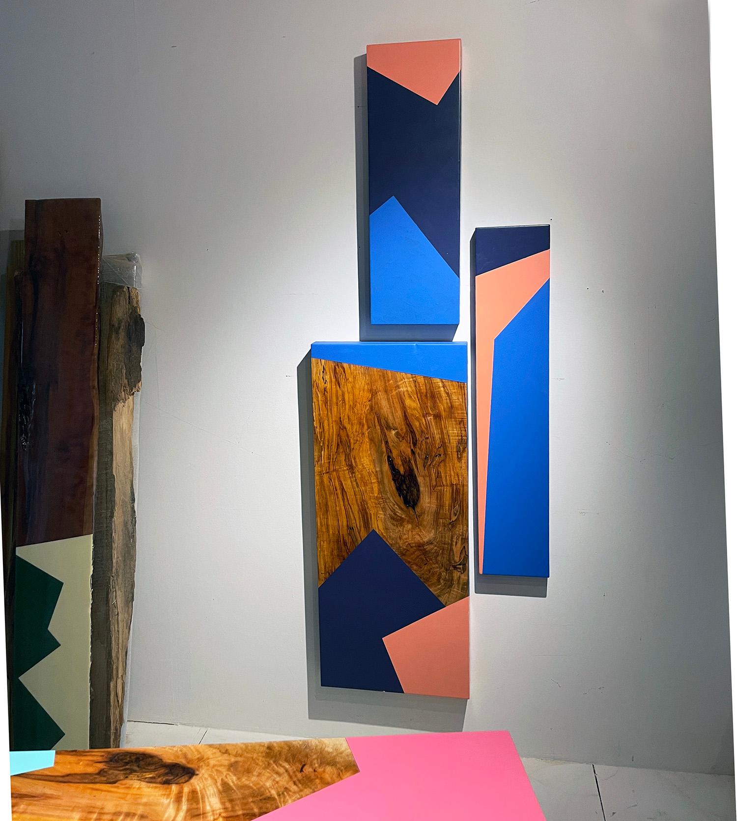 Puzzle #117: Large Colorful Geometric Abstract Wall Sculpture in Wood and Resin For Sale 3