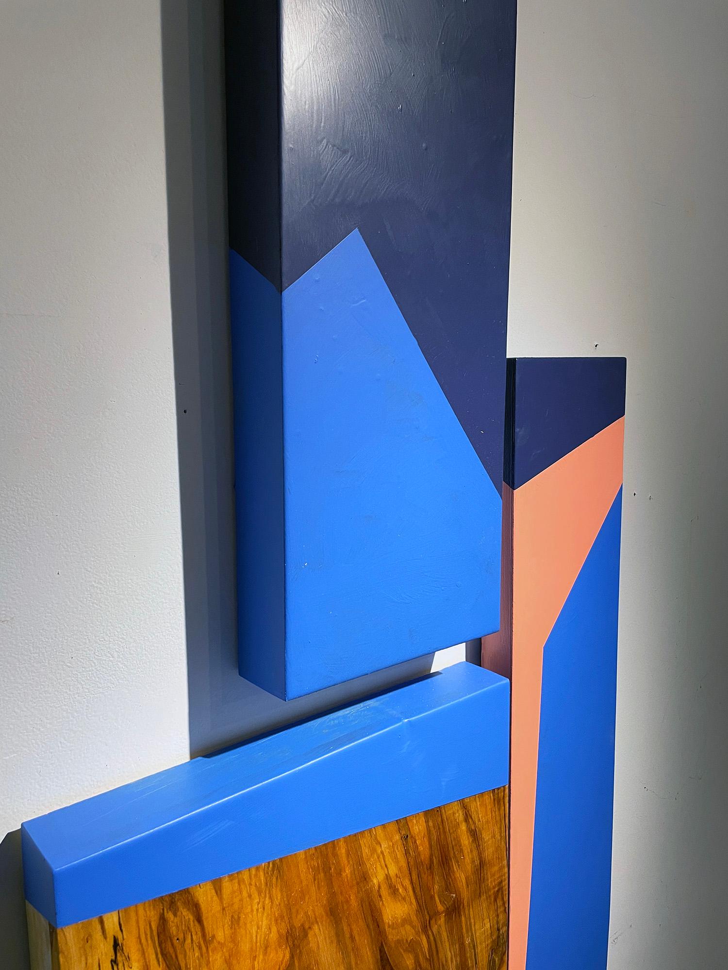 Puzzle #117: Large Colorful Geometric Abstract Wall Sculpture in Wood and Resin For Sale 4