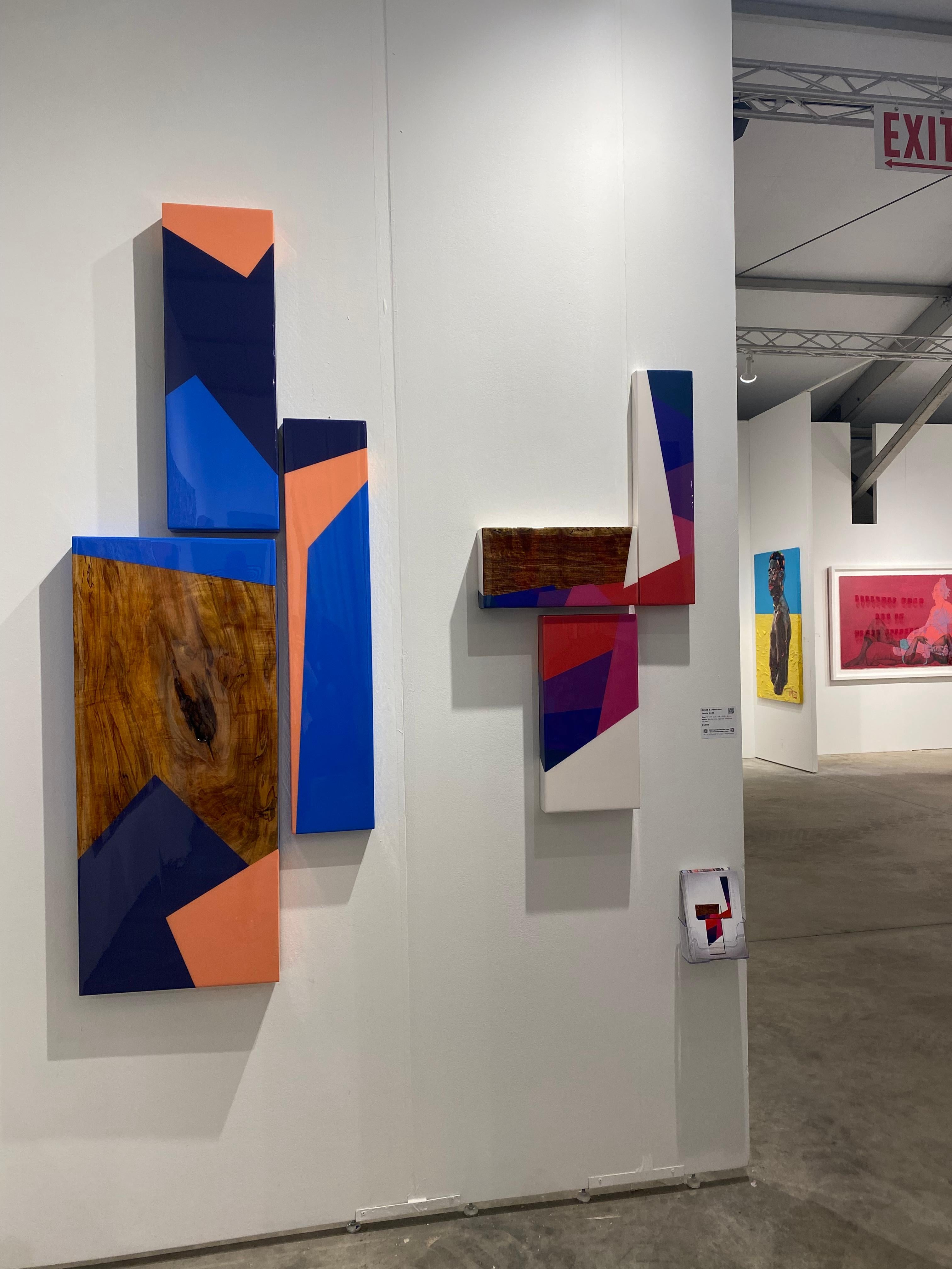 Puzzle #120: Large Colorful Geometric Abstract Wall Sculpture in Wood and Resin For Sale 6