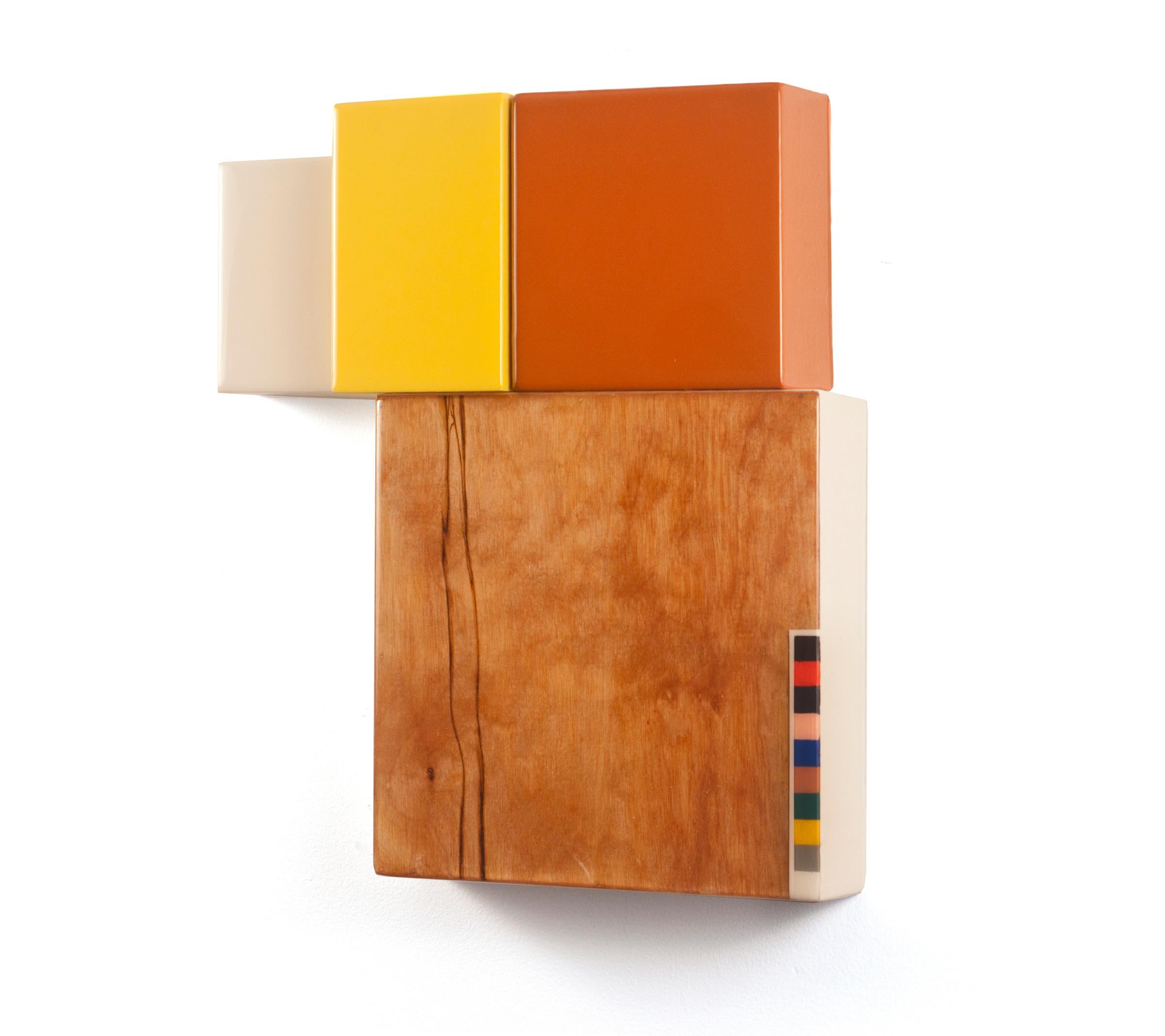 Puzzle 74, David E. Peterson, Mid-century Modern Colorful Wooden Wall Sculpture
