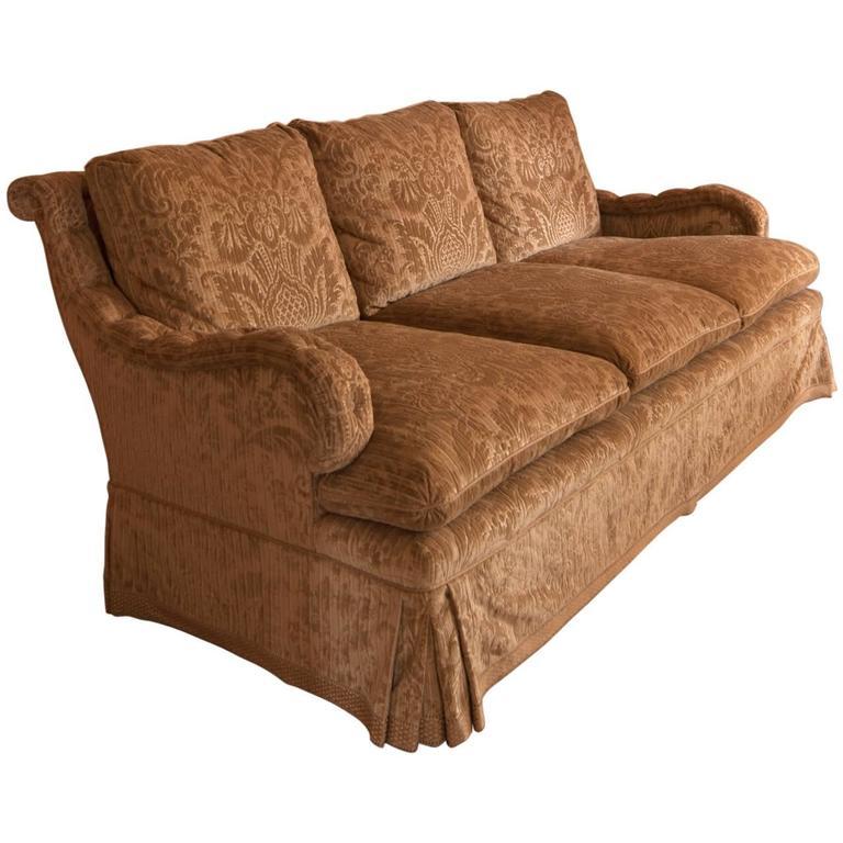 David Easton Gaufrage Velvet Sofa In Excellent Condition In New York, NY