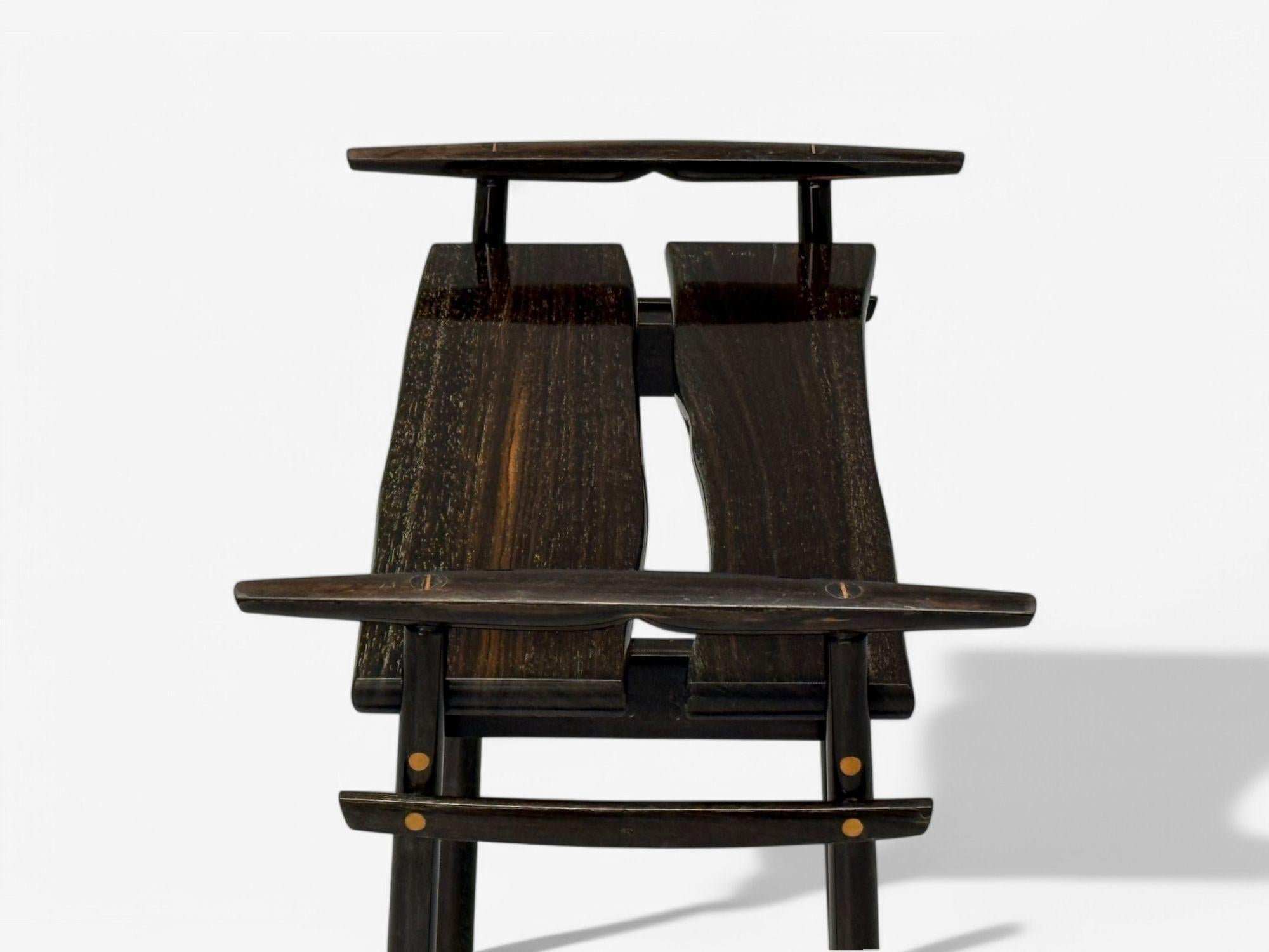 Fine XX secolo David Ebner, Studio americano di artigianato, Wood Wood, raro tavolino Torii, USA, 1984 in vendita