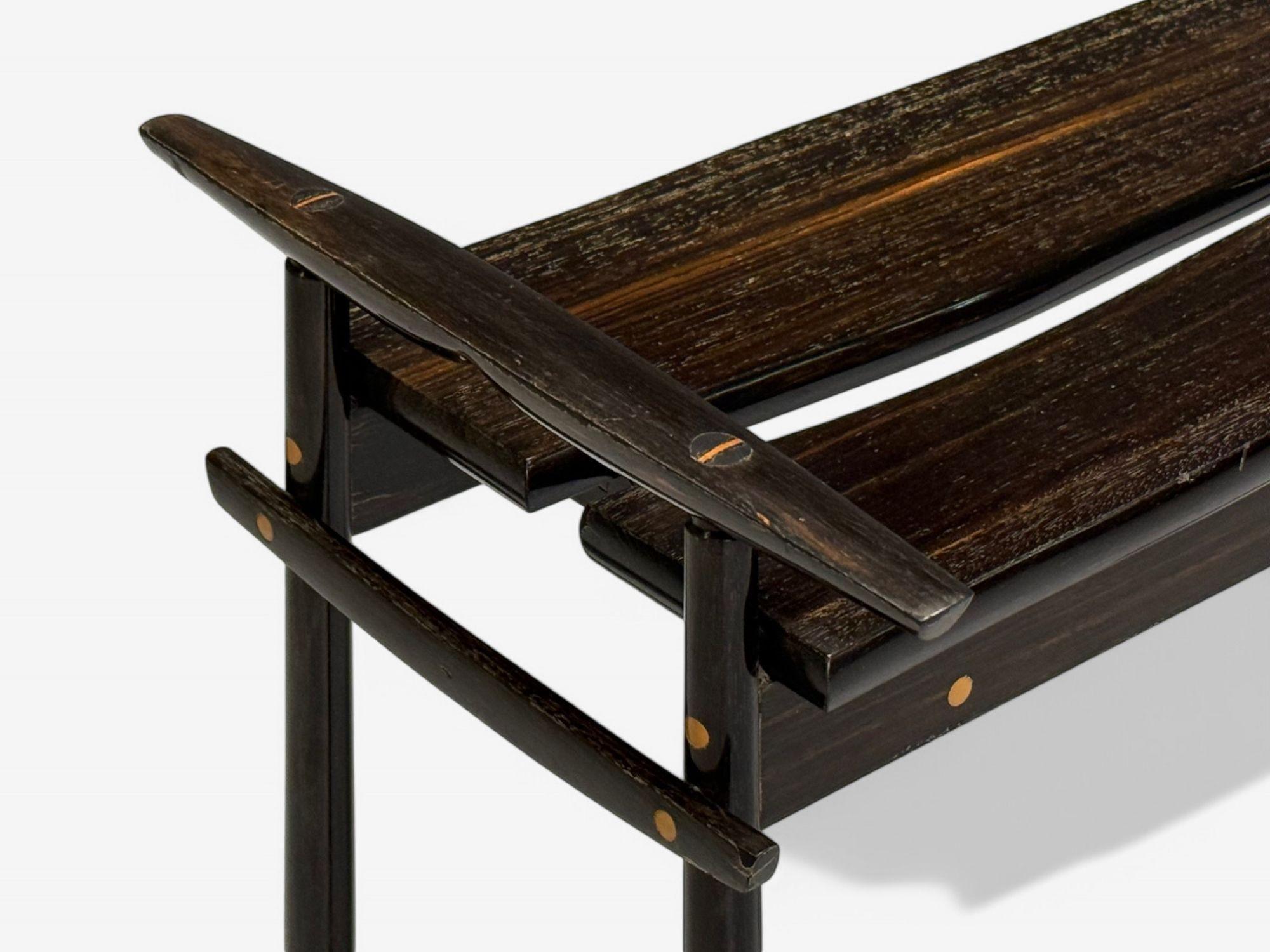 Legno David Ebner, Studio americano di artigianato, Wood Wood, raro tavolino Torii, USA, 1984 in vendita