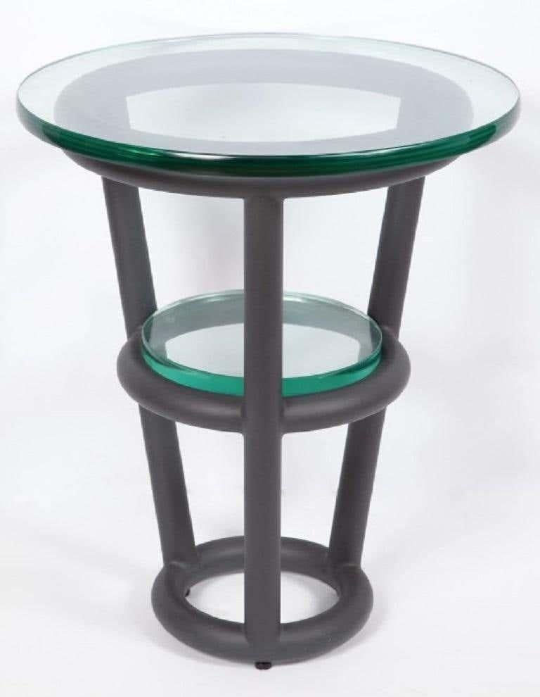 David Ebner Tubular Steel Side Table In Good Condition For Sale In New York, NY