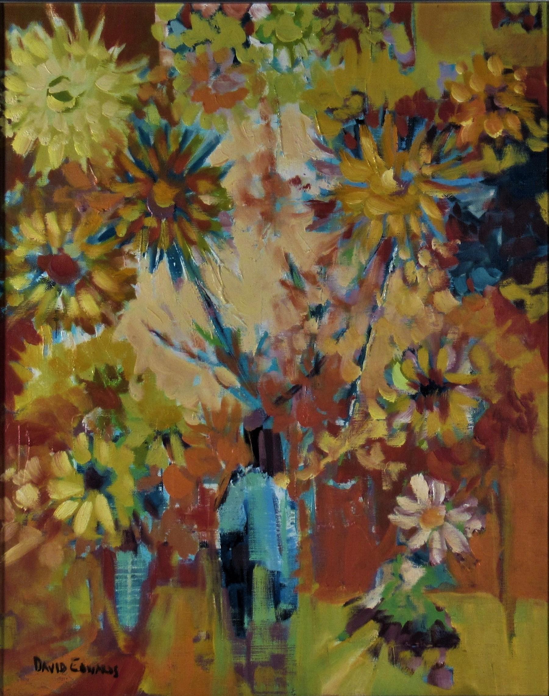 Fleurs dans un vase - Painting de David Edwards (b.1944)