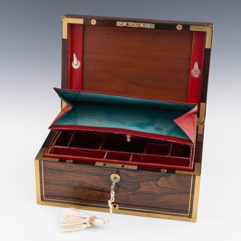 David Edwards Georgian Antique Jewellery Box c1830 In Good Condition In Tunbridge Wells, GB