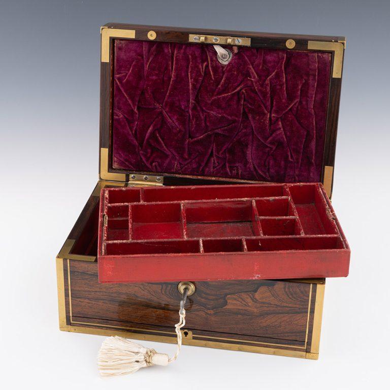 Mid-19th Century David Edwards Georgian Antique Jewellery Box c1830