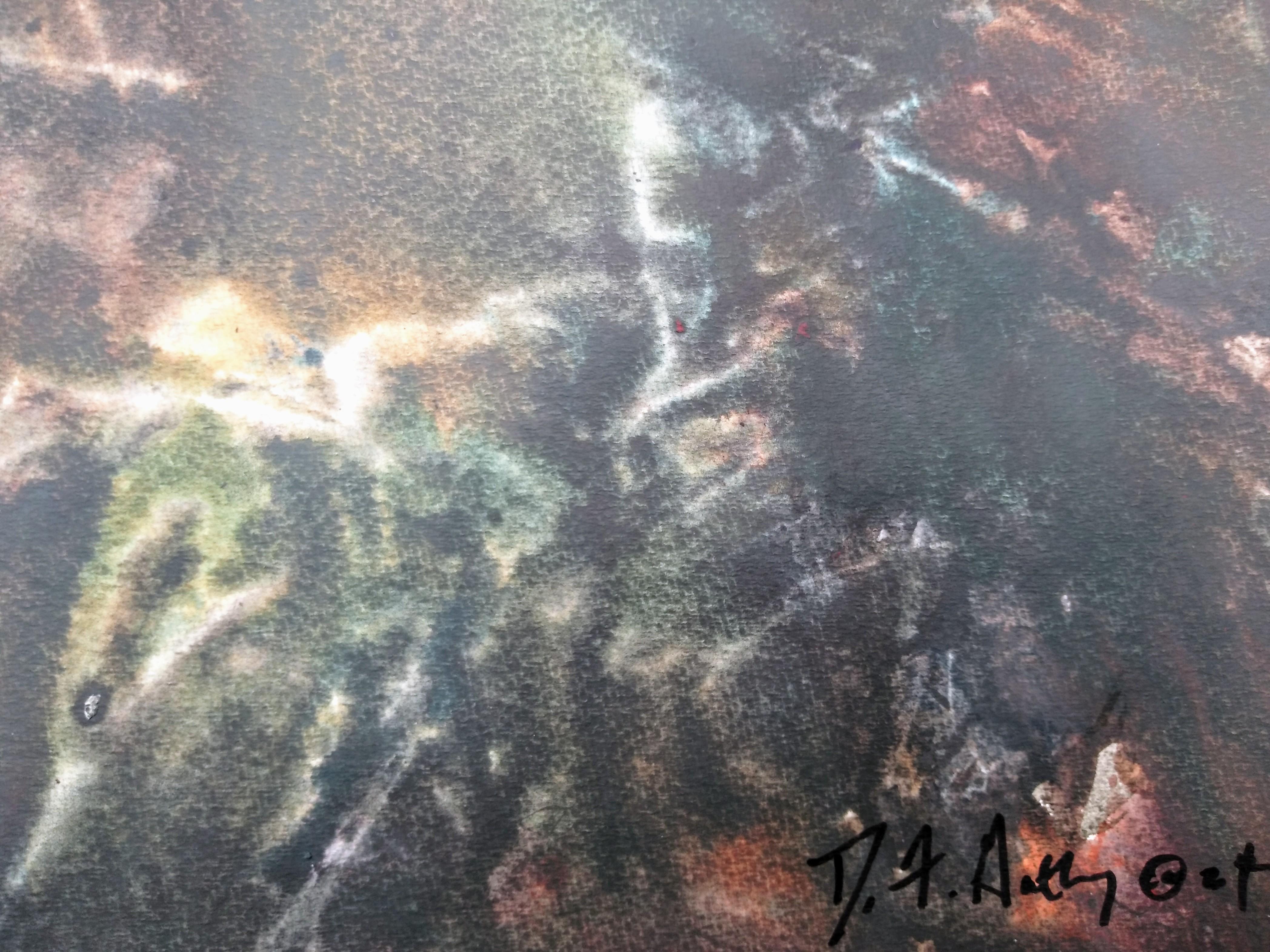 David F. Gatling Acryl auf Bogenpapier, David F. Gatling im Zustand „Neu“ im Angebot in Pasadena, TX