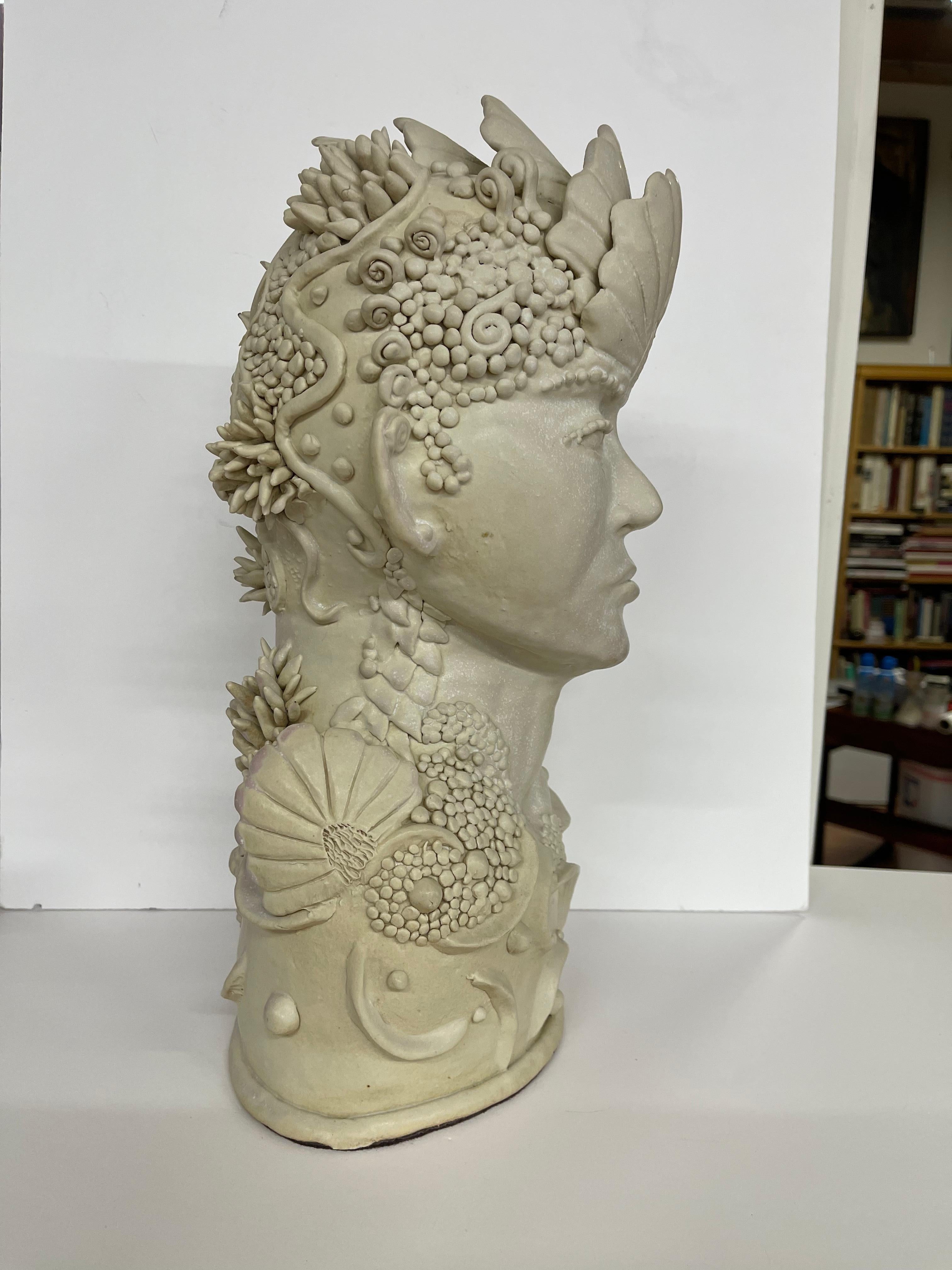 David Farnsworth Pottery Bust Polynesian Woman For Sale 4