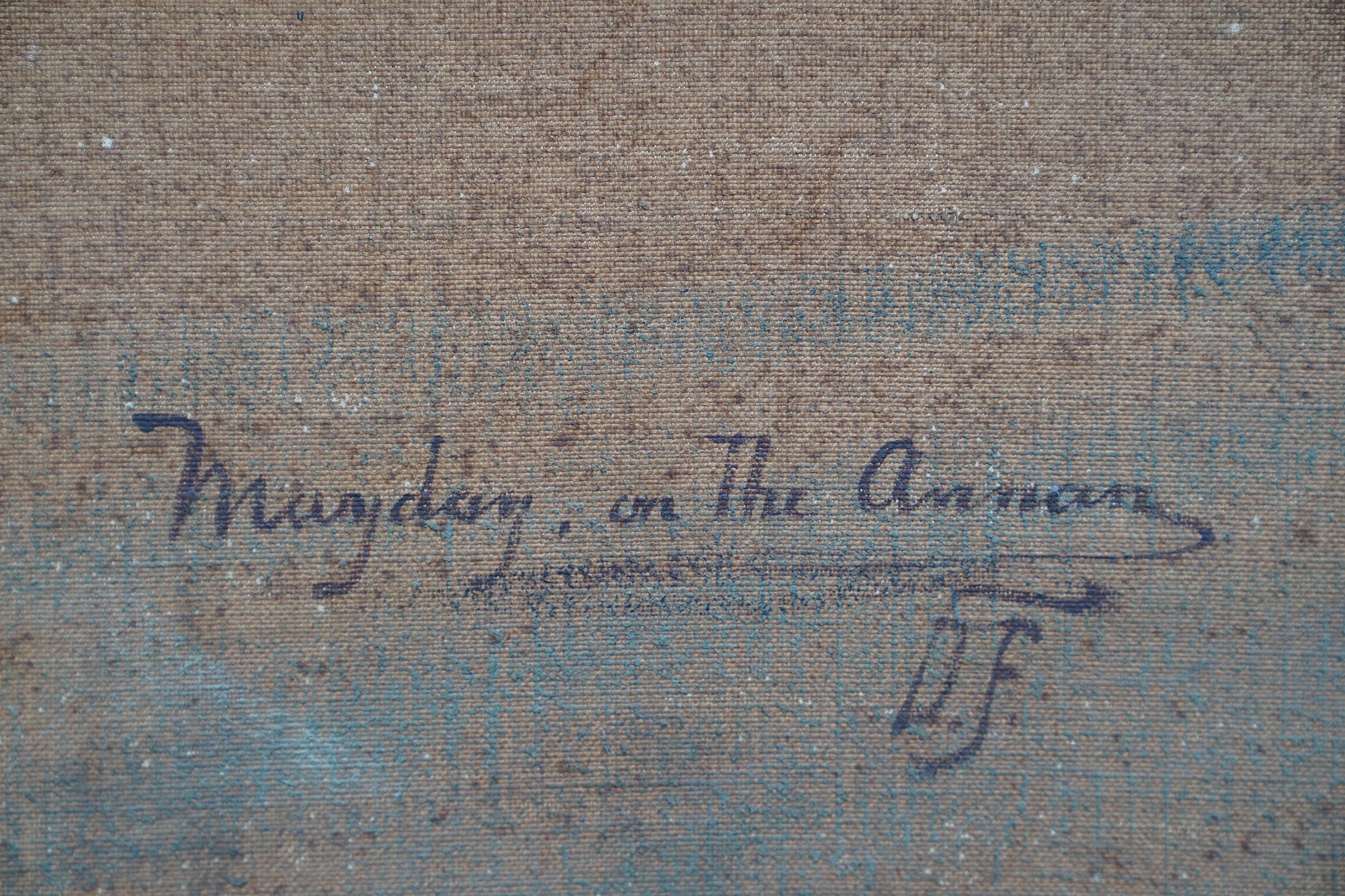 Mayday on the Annan – schottisches viktorianisches Kunstlandschaftsgemälde, Ölgemälde, Schottland im Angebot 7