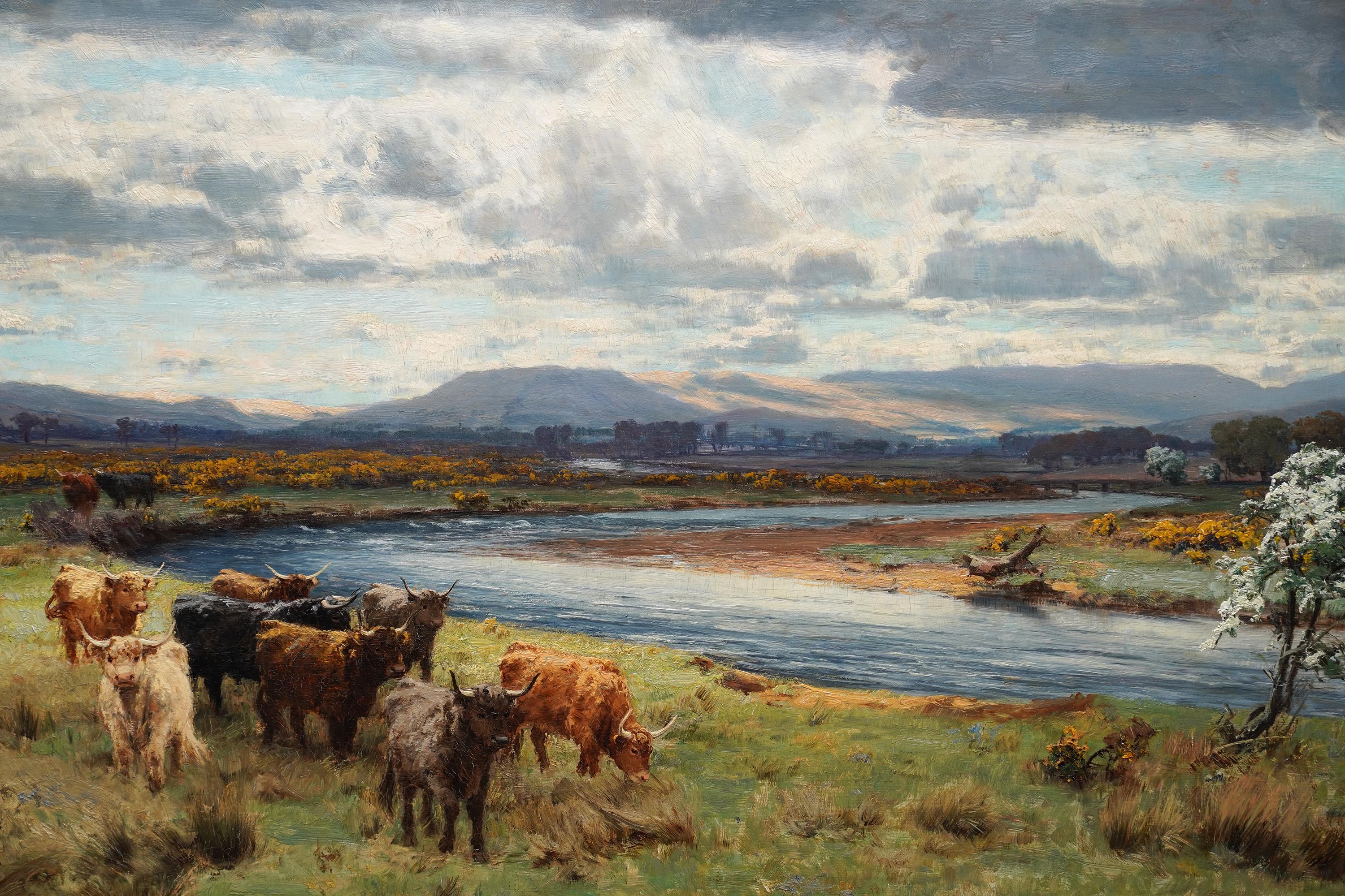 Mayday on the Annan – schottisches viktorianisches Kunstlandschaftsgemälde, Ölgemälde, Schottland im Angebot 8