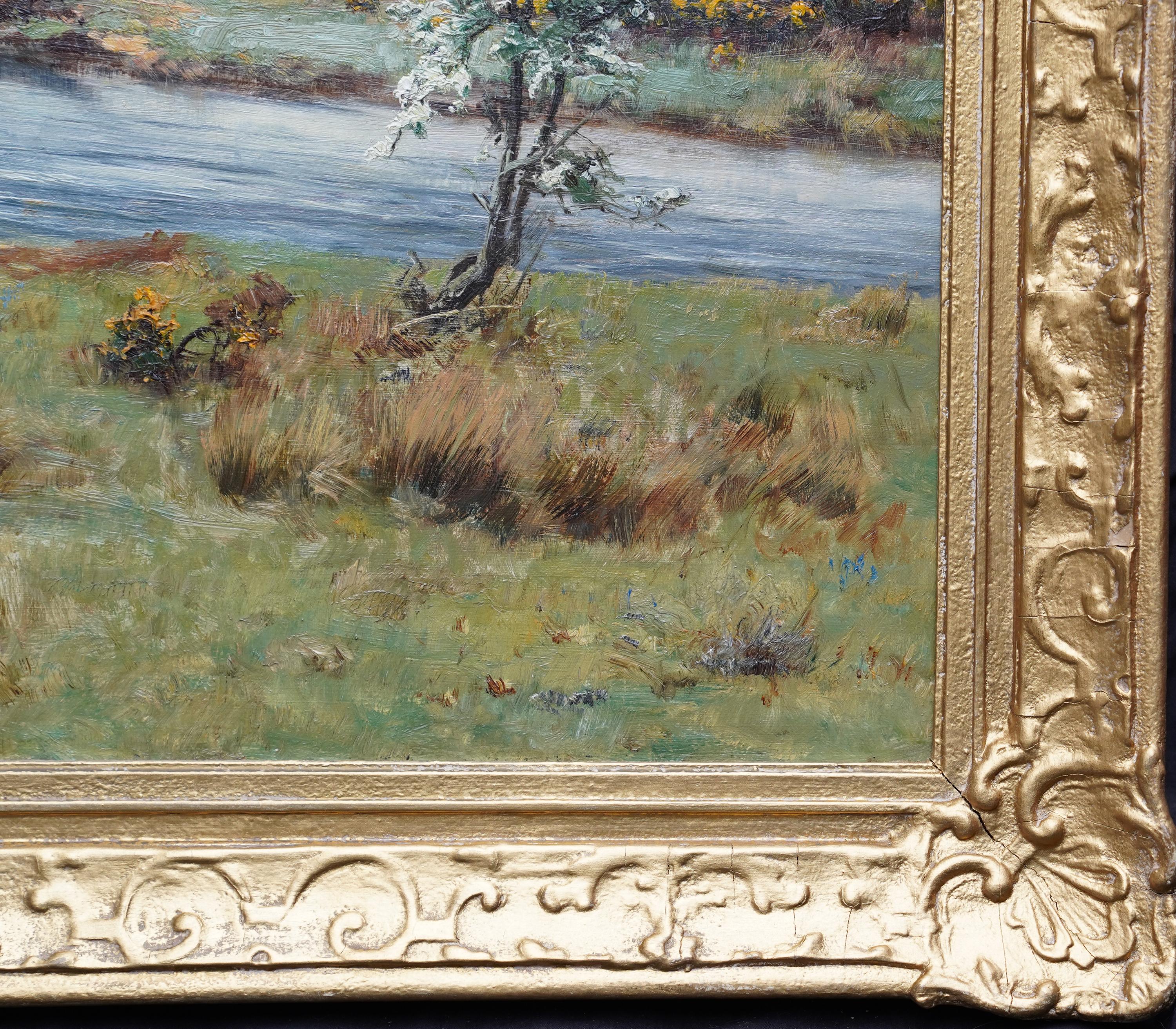 Mayday on the Annan – schottisches viktorianisches Kunstlandschaftsgemälde, Ölgemälde, Schottland im Angebot 9