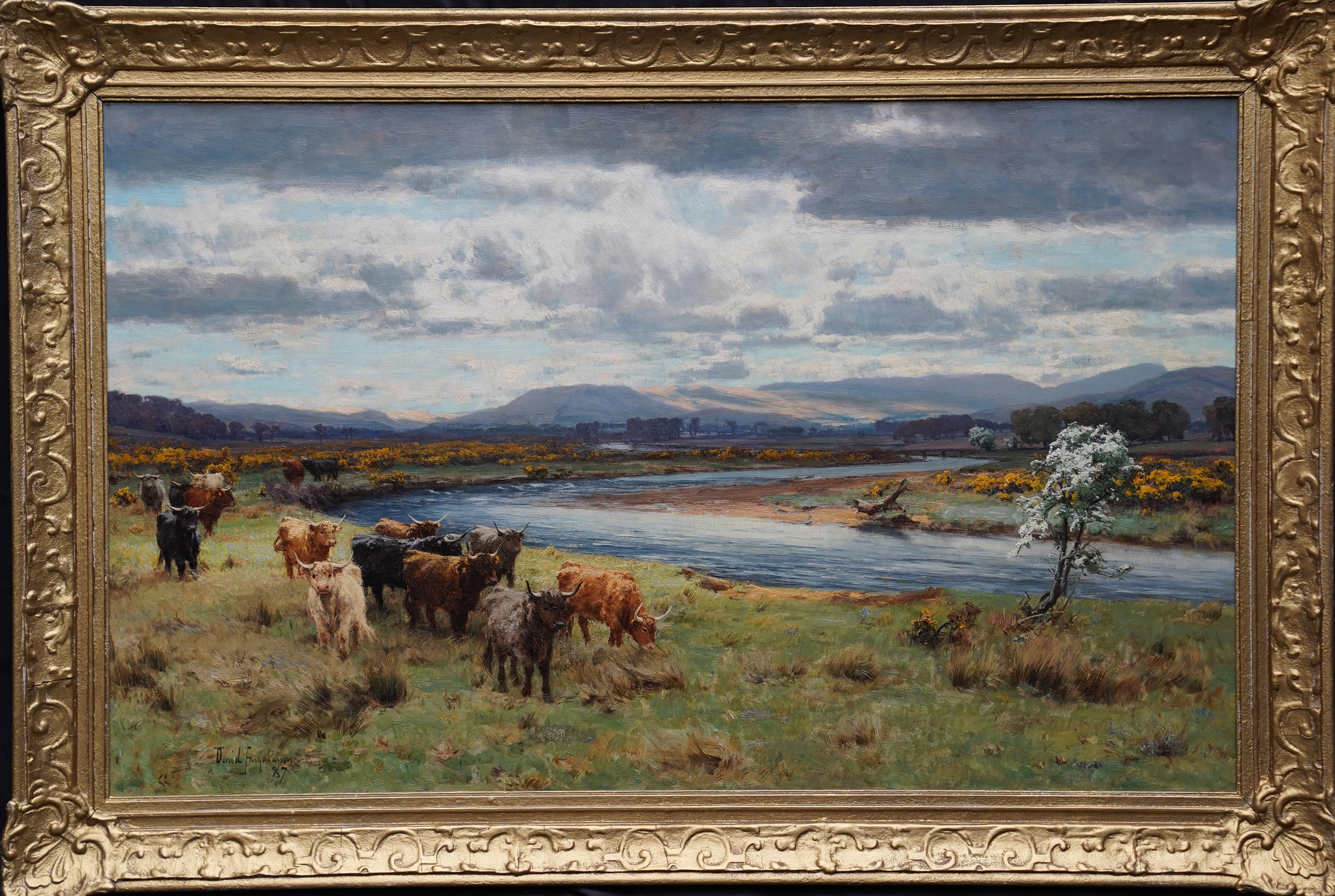 Mayday on the Annan – schottisches viktorianisches Kunstlandschaftsgemälde, Ölgemälde, Schottland im Angebot 11