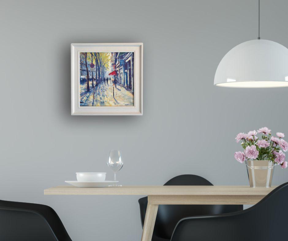 This exceptional artwork is currently on display and available for sale at Signet Contemporary Art Gallery and online.

Rendered in a luminous haze of oil and atmosphere, After the Market, Paris by David Farren captures the ephemeral hush that