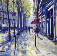After the Market, Paris - original impressionism London cityscape painting