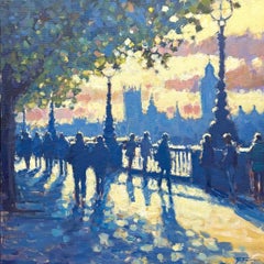 Sombras de la tarde - pintura original impresionismo Londres - arte contemporáneo