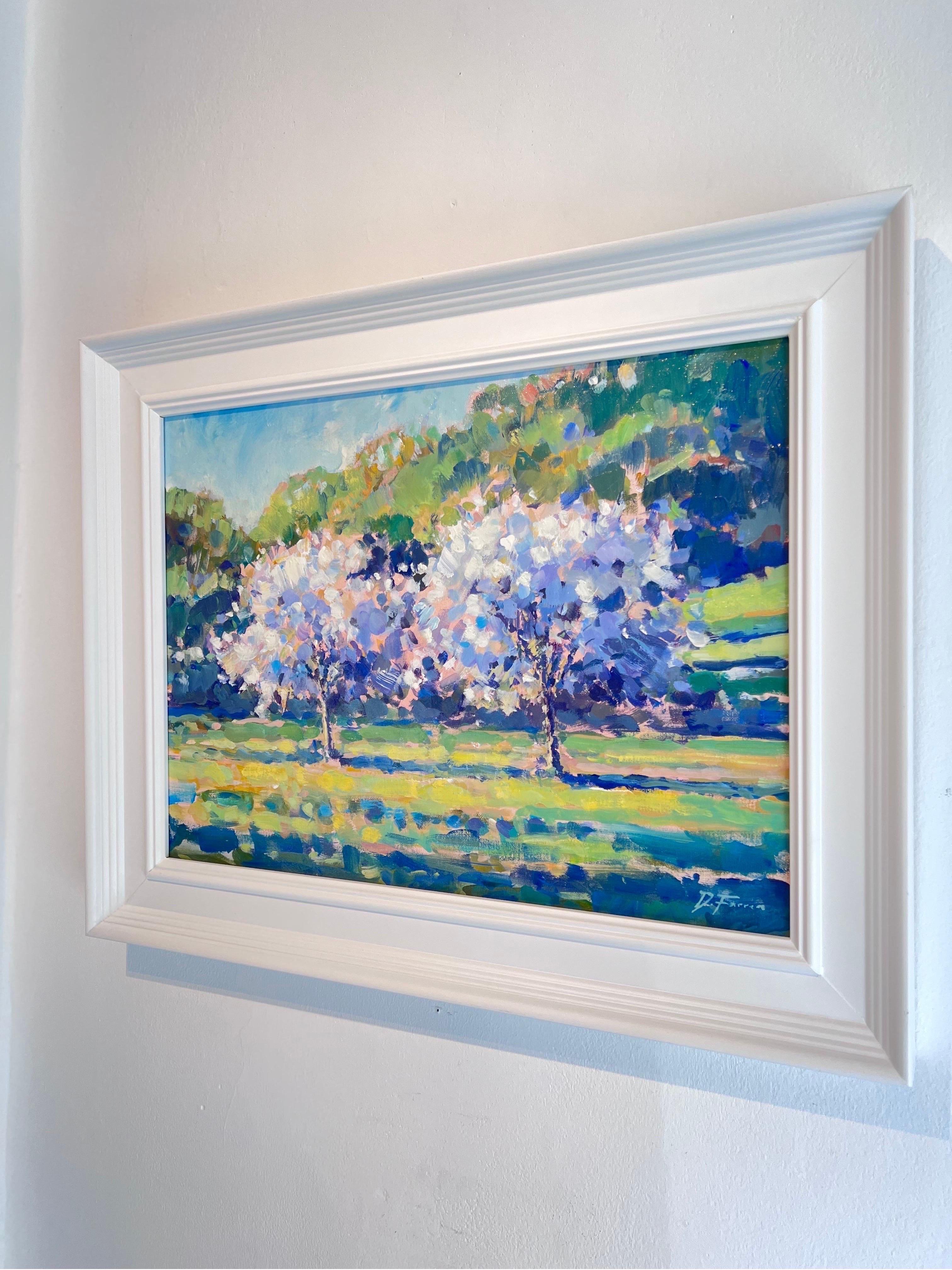 Apple Trees in Bloom-original impressionism  landscape painting-contemporary Art - Painting Impresionista de David Farren