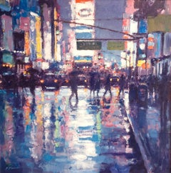 Blue Reflections - US landscape cityscape oil painting classic impressionism 